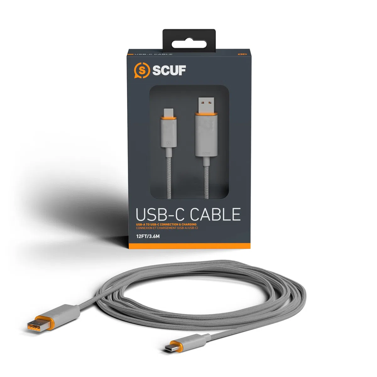 game_video SCUF Cavo Intrecciato USB-C – USB Type C da 2 Metri per la Connessione e la Carica dei Controller per Xbox, dei Controller per PS5 e Smartphone - Grigio Chiaro