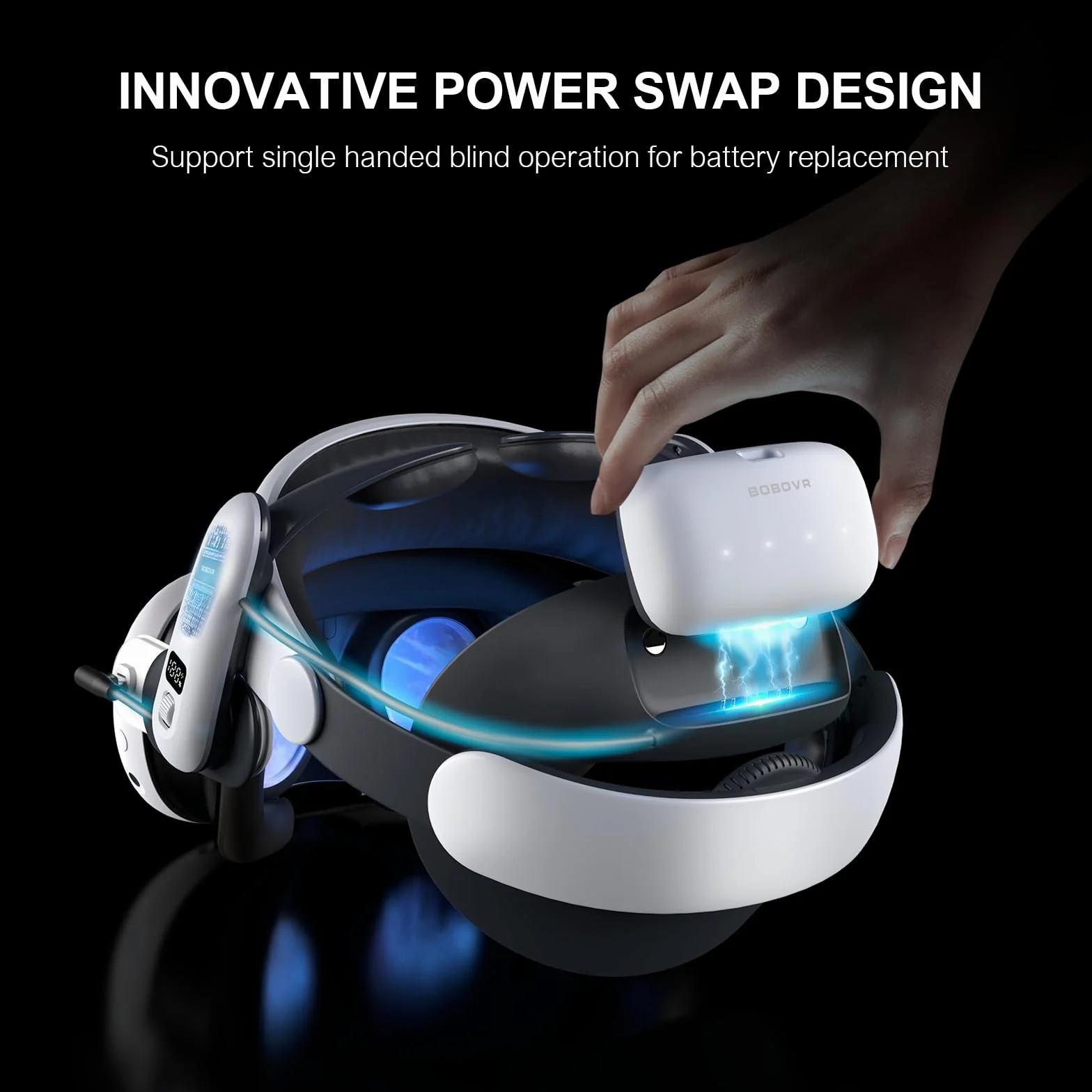 BOBOVR S3 Pro Pacco Batteria Cinturino per Testa 10000 mAh Compatibile Quest 3/Quest 3S