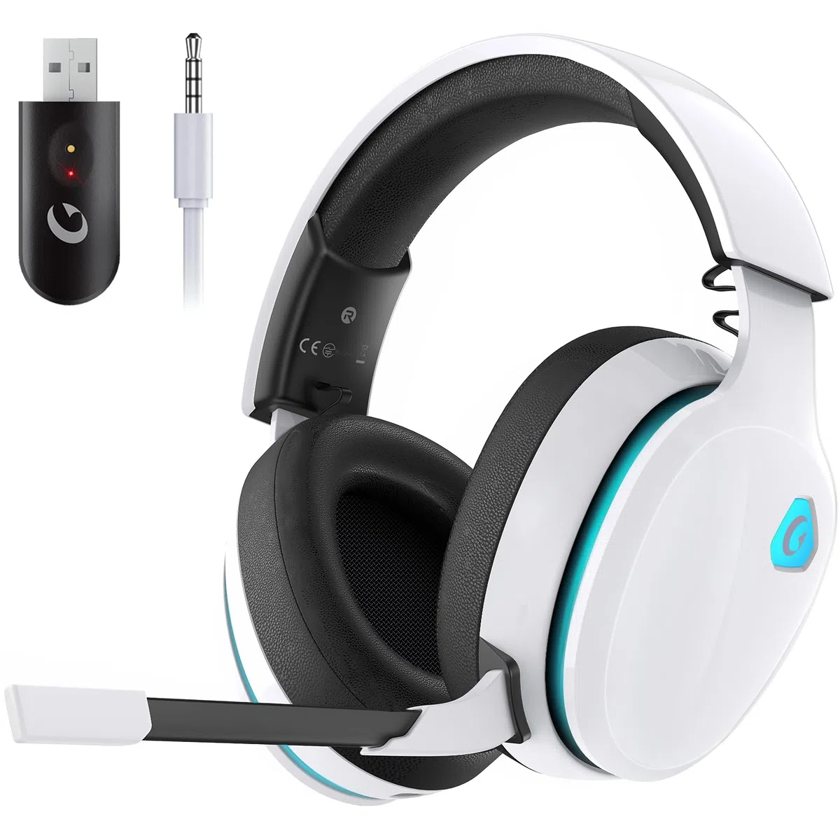 Cuffie Gaming Wireless Bluetooth con Microfono Bassa Latenza per PS4 PS5 PC Mac Switch Cablate 3.5mm