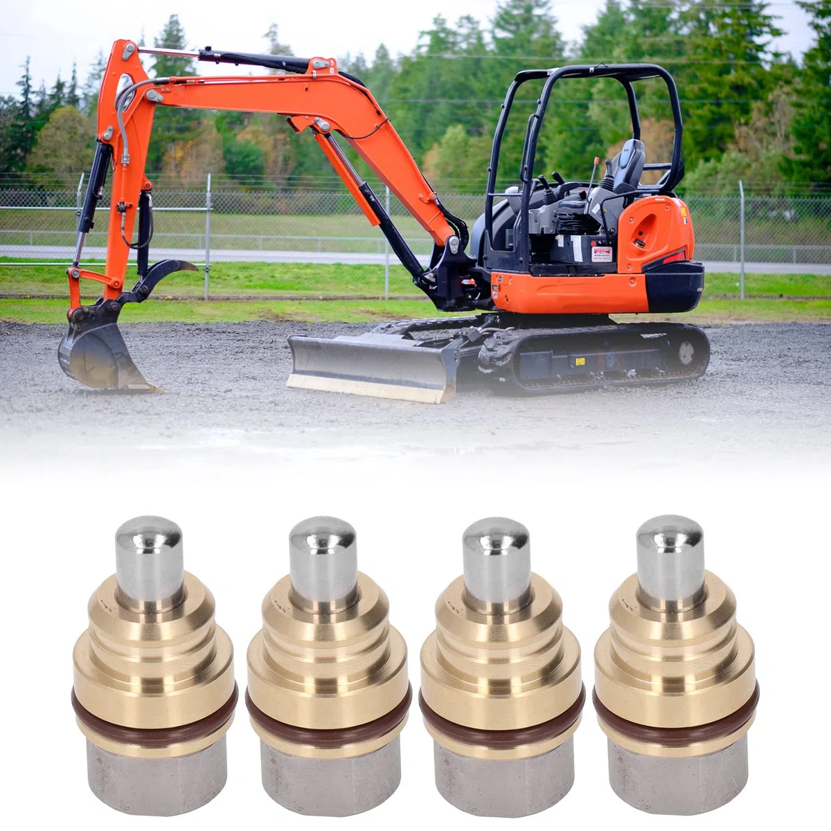 Pilipane Controller Pulsante Idraulico,Impugnatura Joystick per Escavatore 4 Pezzi, Pulsante Impugnatura Joystick, Buona Sostituzione della Tenuta per Attrezzature Industriali Kubota