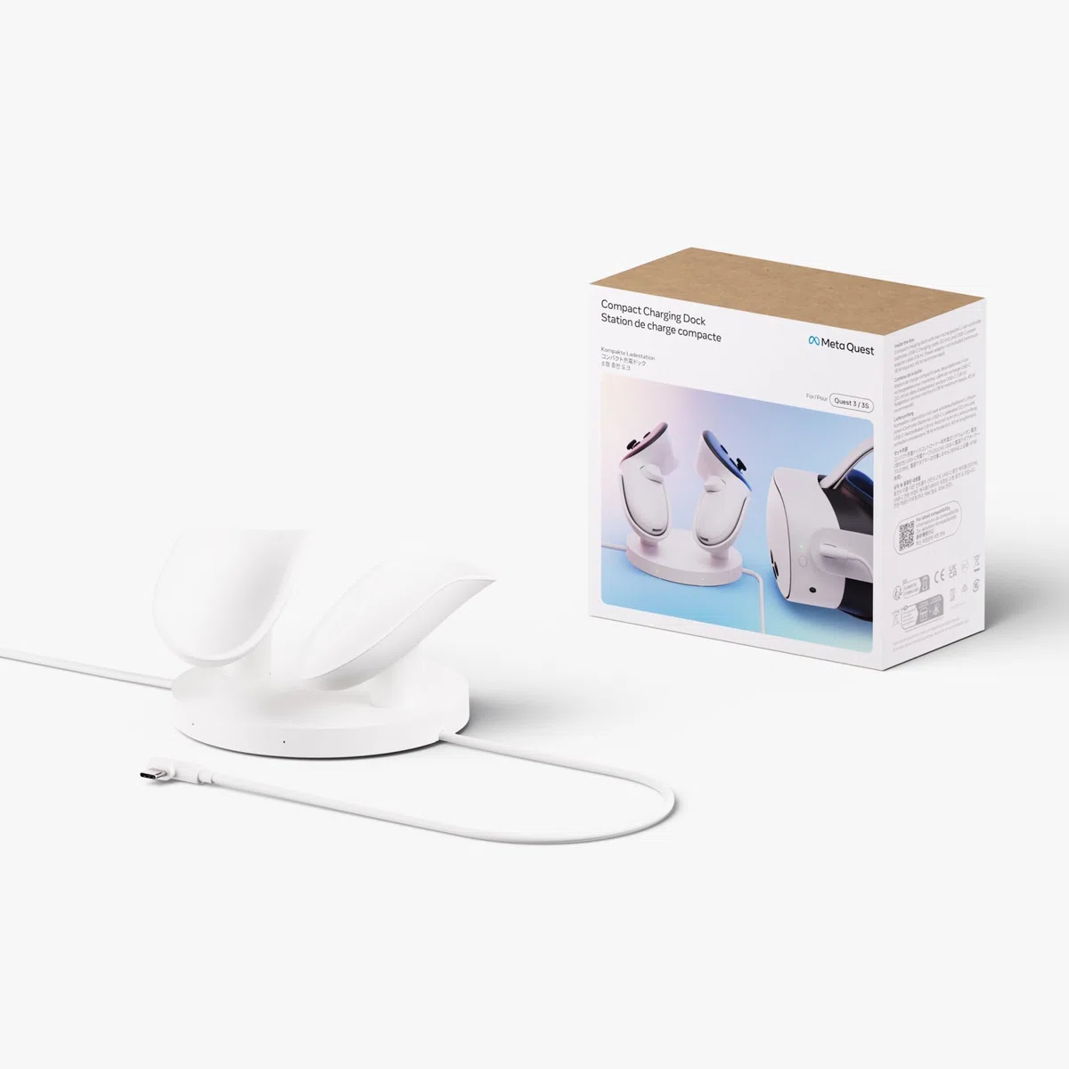 Meta Quest 3/3S Base di Ricarica Compatta Wireless per Visore e Controller Touch Plus