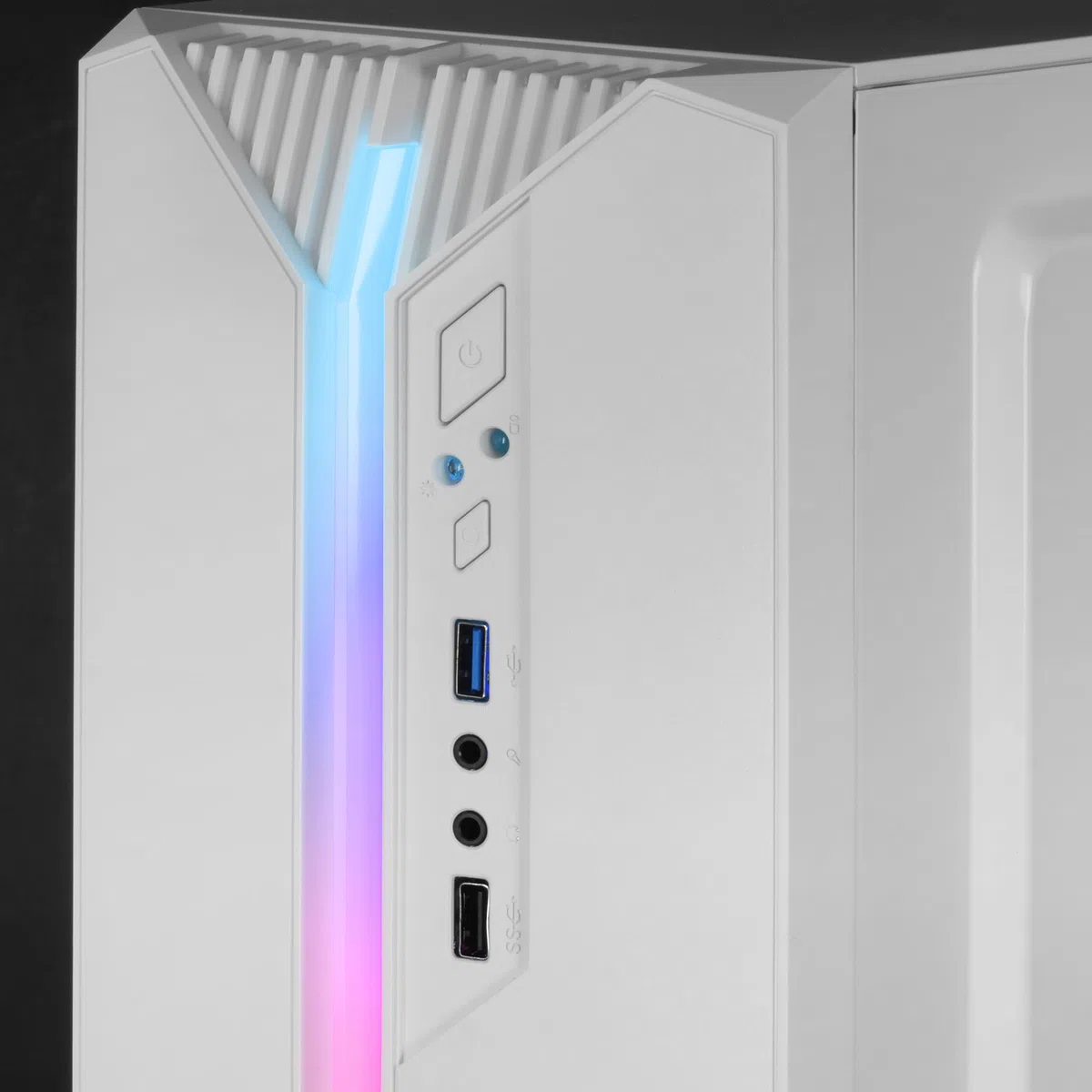 Mars Gaming MC-S1 Bianco, Case PC Gaming Compatto Micro-ATX, Illuminazione ARGB 12 Modalità, Ventola FRGB, Finestra Laterale Completa