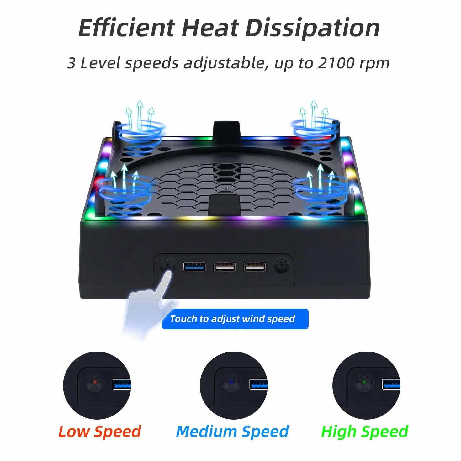 Mcbazel Xbox Series X Kit Montaggio Parete con Ventola Raffreddamento LED RGB, Staffa Raffreddamento regolabile Velocità USB