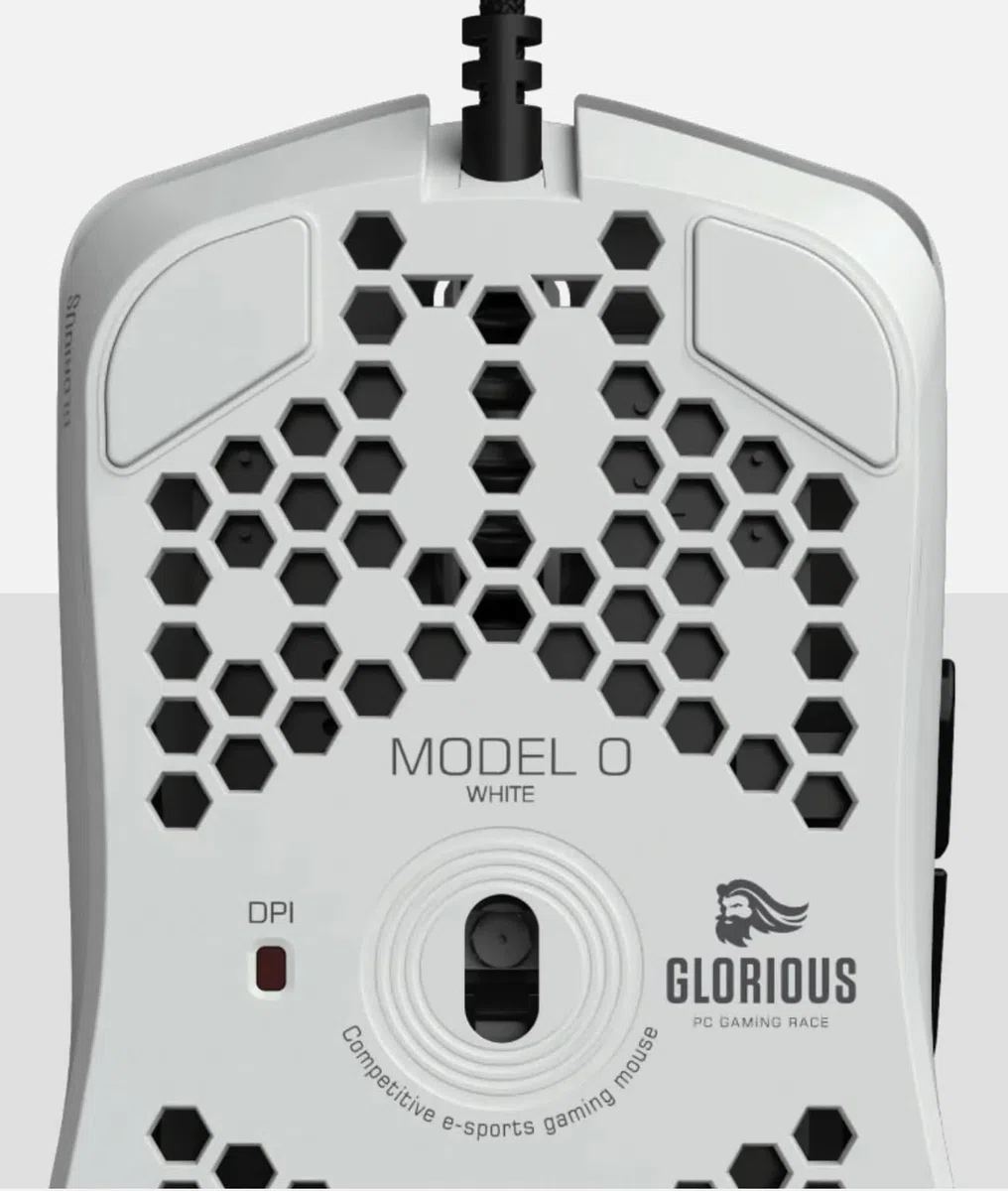 Glorious Model O Gaming Mouse Wired 67g PixArt 3360 RGB Omron Switches Bianco Opaco