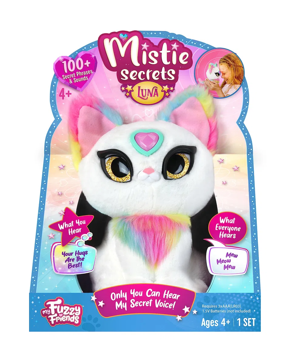 Peluche interattivo Luna, parla in francese, cuore magico, per bambini dai 4 anni
