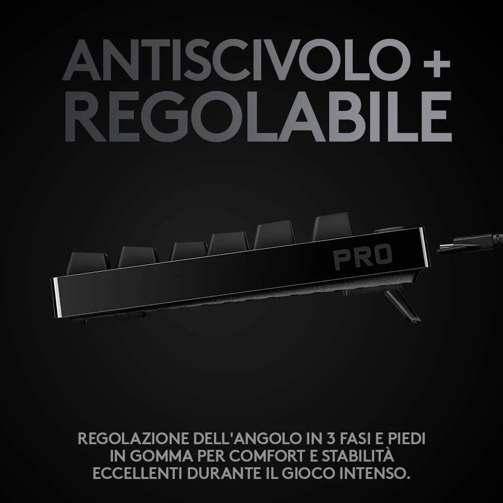 Logitech G PRO TKL Tastiera Gaming Meccanica GX Blue Clicky Switch LIGHTSYNC RGB Tenkeyless Nero