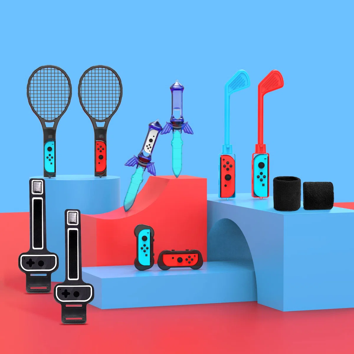 2024 Switch Kit di accessori per Nintendo Switch - 12 in 1 Family Party Pack Set di accessori per il gioco Kit per Nintendo Switch e giochi sportivi OLED