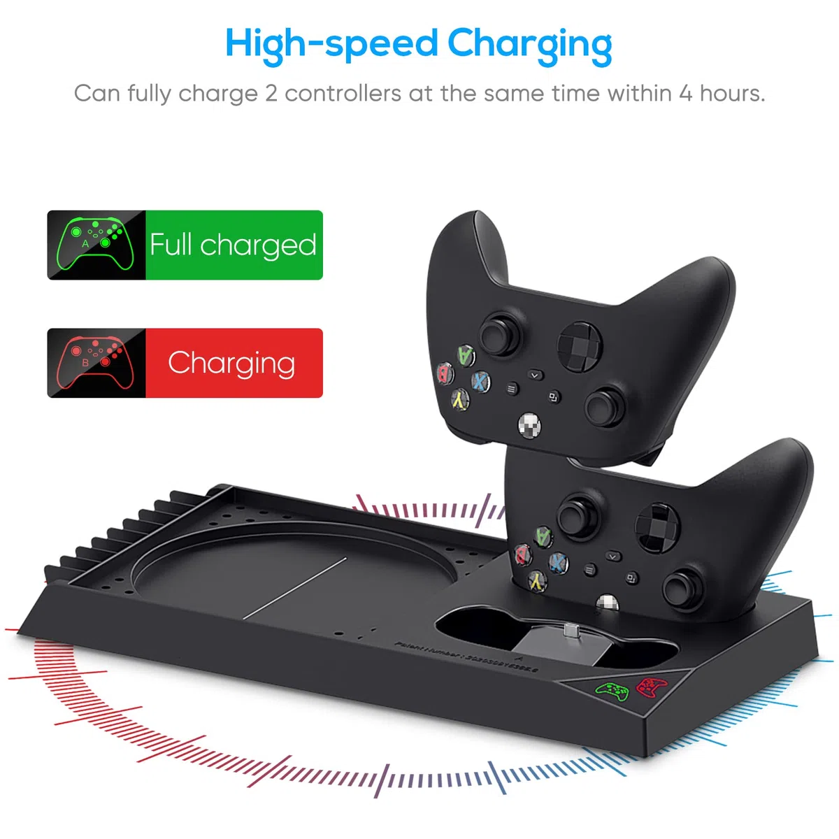 FYOUNG Supporto di Raffreddamento Compatibile con Xbox Series X + Batterie Ricaricabili Accessori