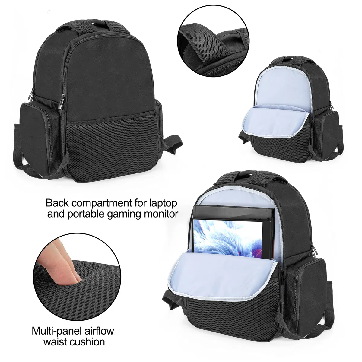 CURMIO Zaino da Viaggio per Xbox Series S, PS5, PS4, Verde - Custodia da Trasporto Console e Accessori