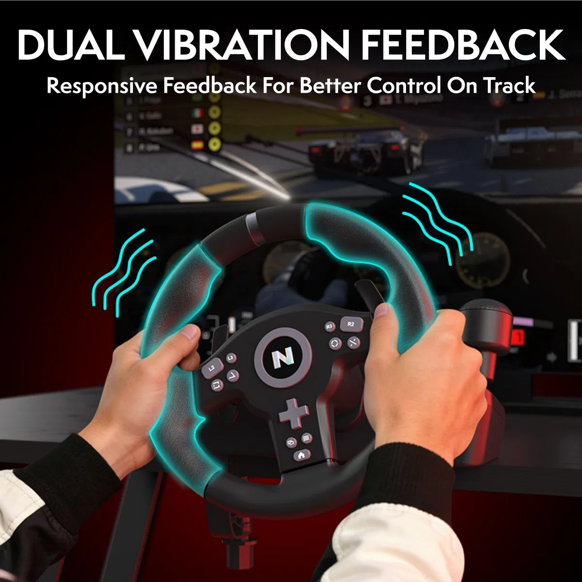 NITHO Drive Pro V200 Volante da Corsa con Pedali e Cambio 270° Compatibile PC PS4 Xbox Series X|S