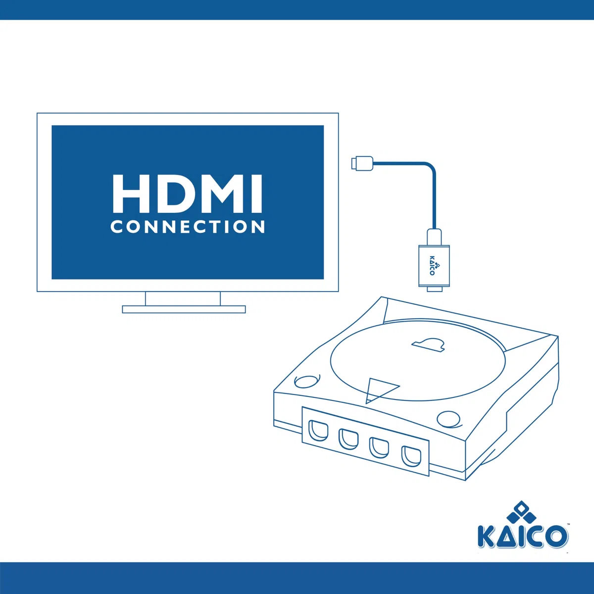 Kaico Sega Dreamcast - Adattatore HDMI Plug & Play per console - Supporta uscita DC VGA e RGBS - Cavo AV tutto in uno