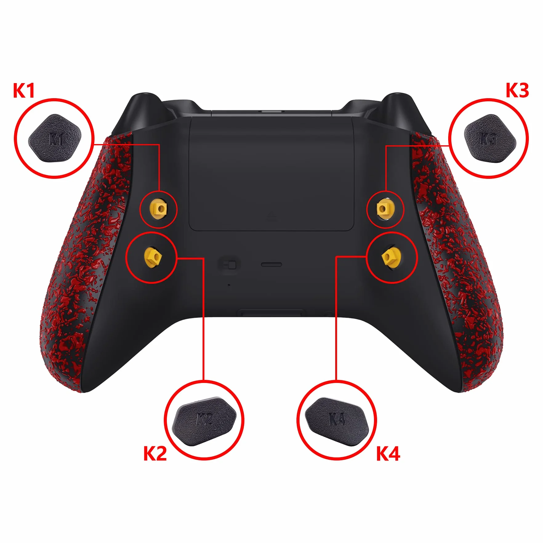 Programmabile Remap Kit per Xbox Series X S Controller Rosso Antiscivolo