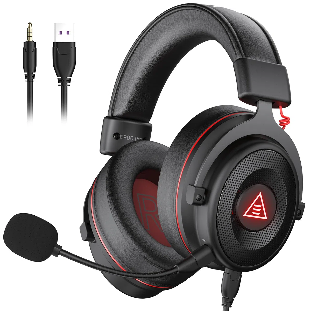 EKSA E900 Pro Cuffie Gaming per PS4 PS5 PC Xbox One, Cuffia con Microfono Cancellazione del Rumore, Surround 7.1, Jack Audio USB 3.5 mm