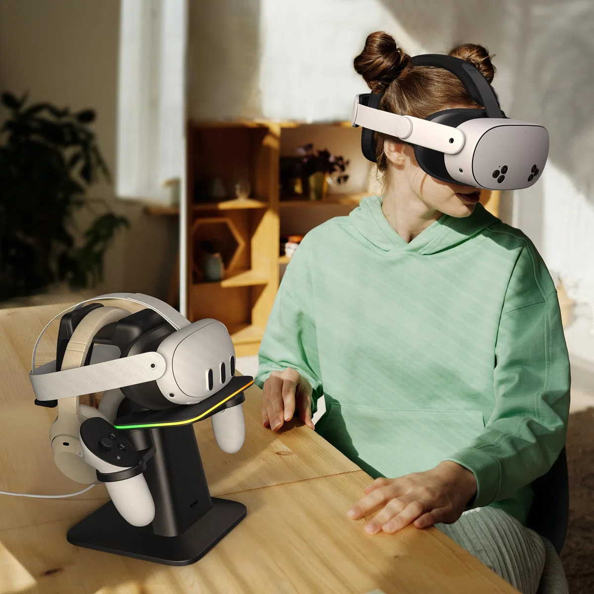 KIWI Design Dock di Ricarica per Accessori Quest 3S/Quest 3/Quest 2/Quest Pro, Accreditate da Meta