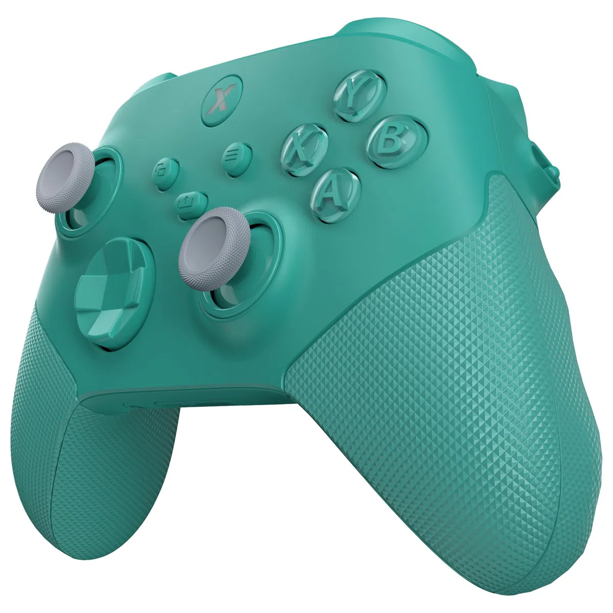 eXtremeRate Custodia Tasti Ricambio per Xbox Series X S Controller,Cover Gomma Impugnatura Trigger Stop,ASR Versione Scocca Frontale Posteriore per Xbox Series S Joystick Model 1914-Verde Petrolio