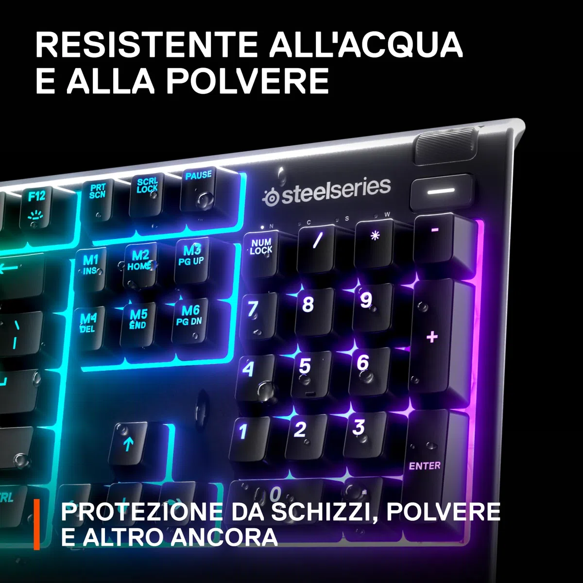 SteelSeries Apex 3 Tastiera da Gaming RGB Illuminazione a 10 Zone Poggiapolsi Magnetico Layout Italiano QWERTY