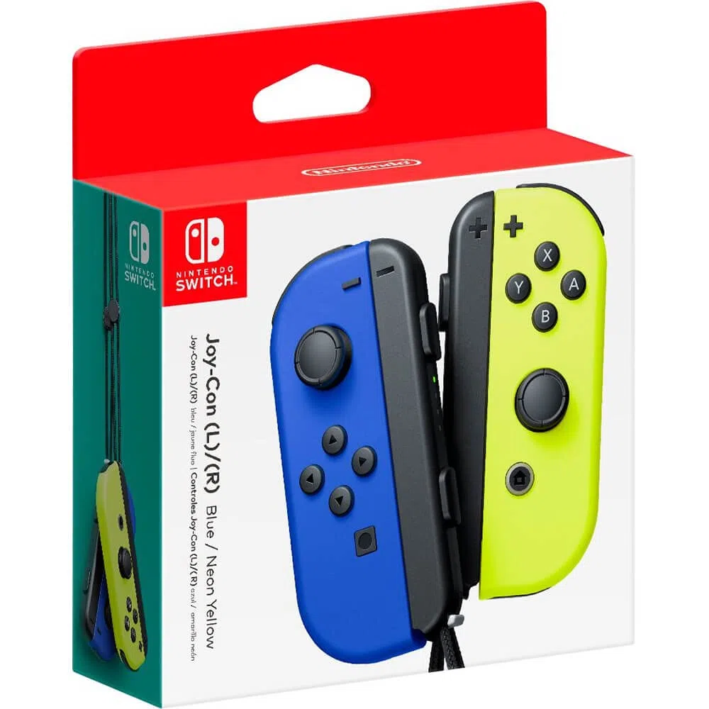 Nintendo Switch Controller Set 2 Joystick, Blu e Giallo Neon