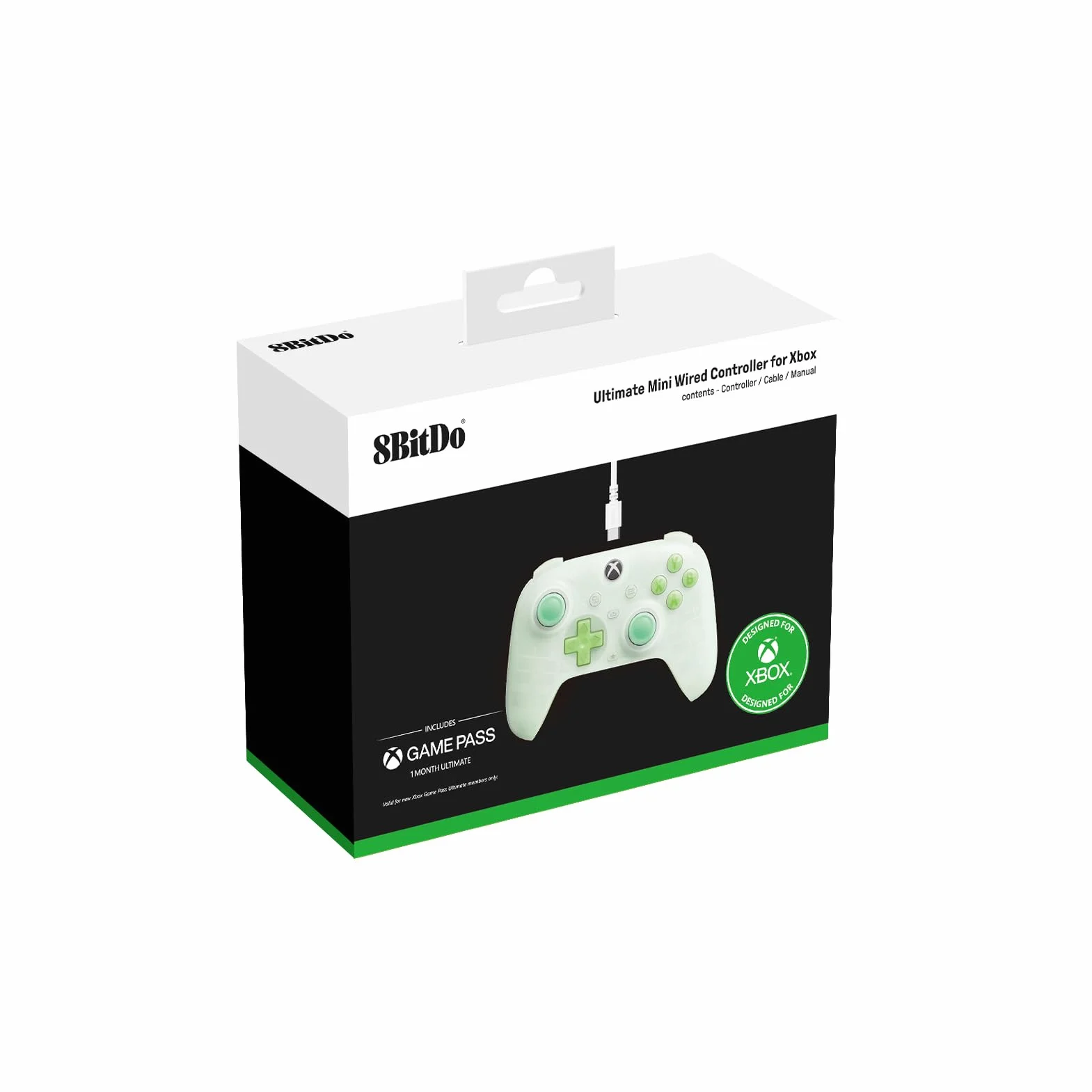 8Bitdo Ultimate Mini Wired Controller for Xbox Series X|S Xbox One Windows 10/11 Officially Licensed Translucent Green