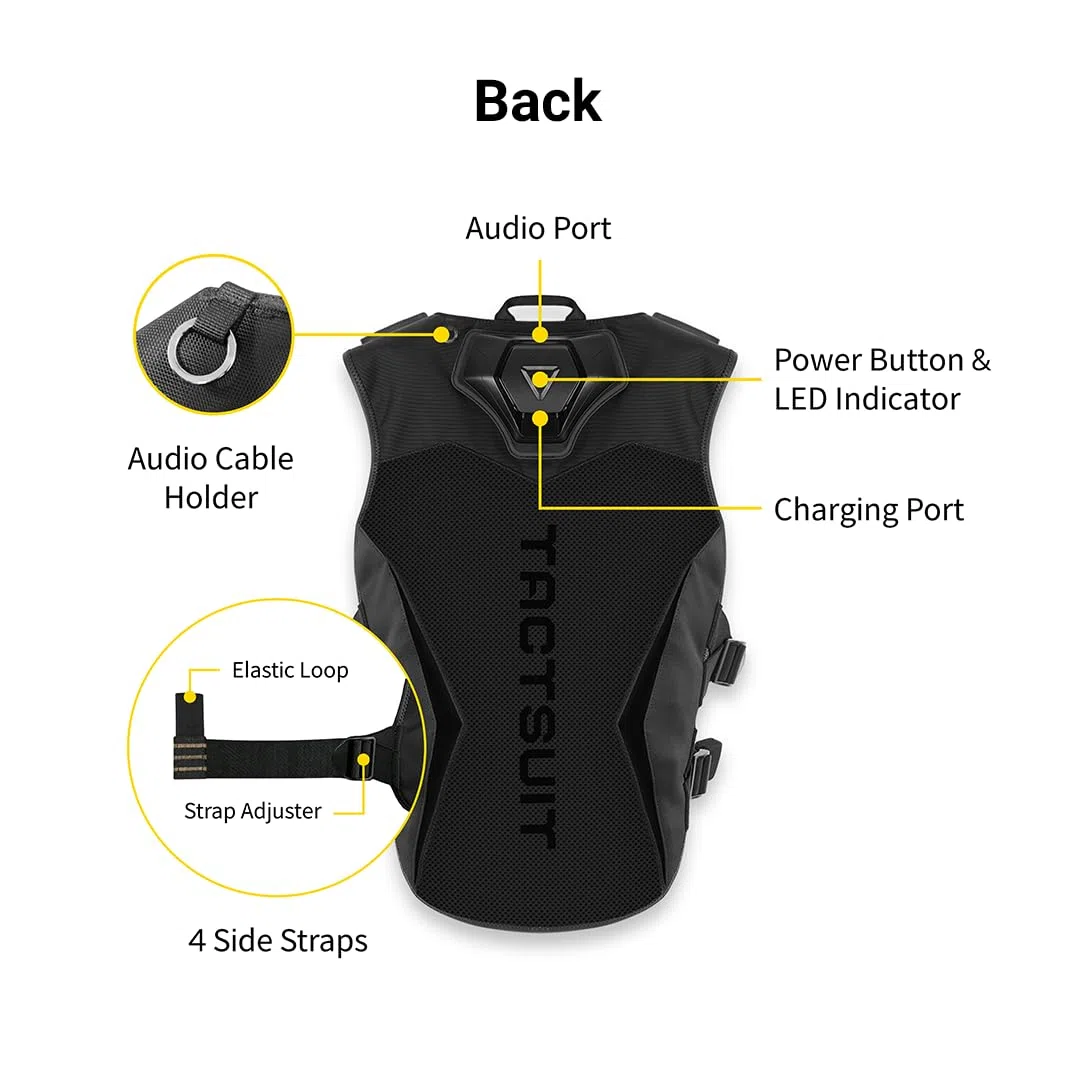 bHaptics TactSuit X40 — Haptic Vest with 40 Vibration Motors for VR — with Audio Accessories and Replacement Lining