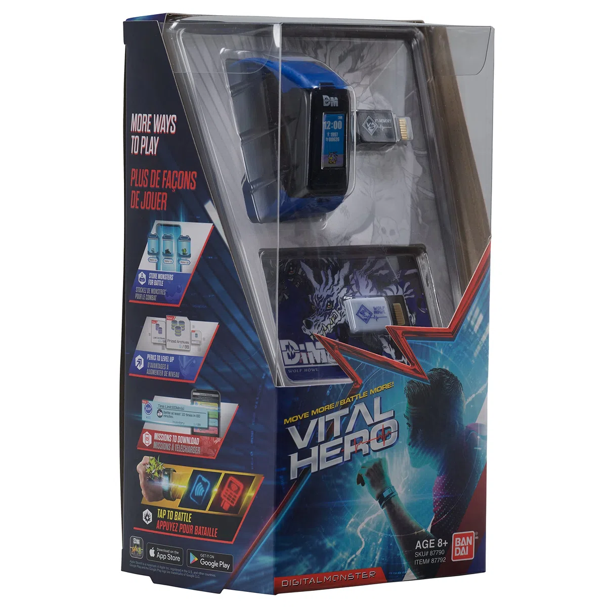 Bandai Namco Digimon - Vital Hero Interactive Fitness Tracker/Orologio Digitale/Virtual Pet (Blu)