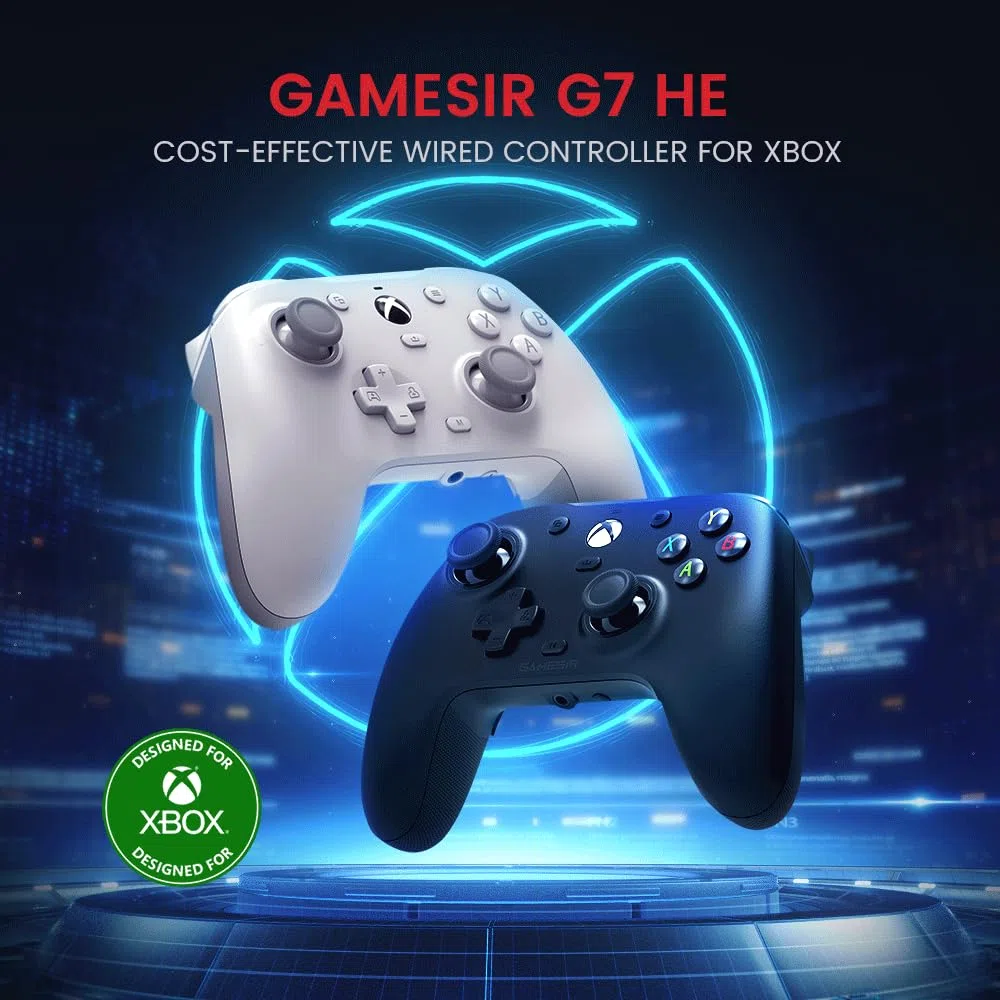 GameSir G7 HE Wired Controller ufficiale per Xbox Series X|S, Xbox One, Windows 10|11, PC con stick ad effetto Hall (Nero)