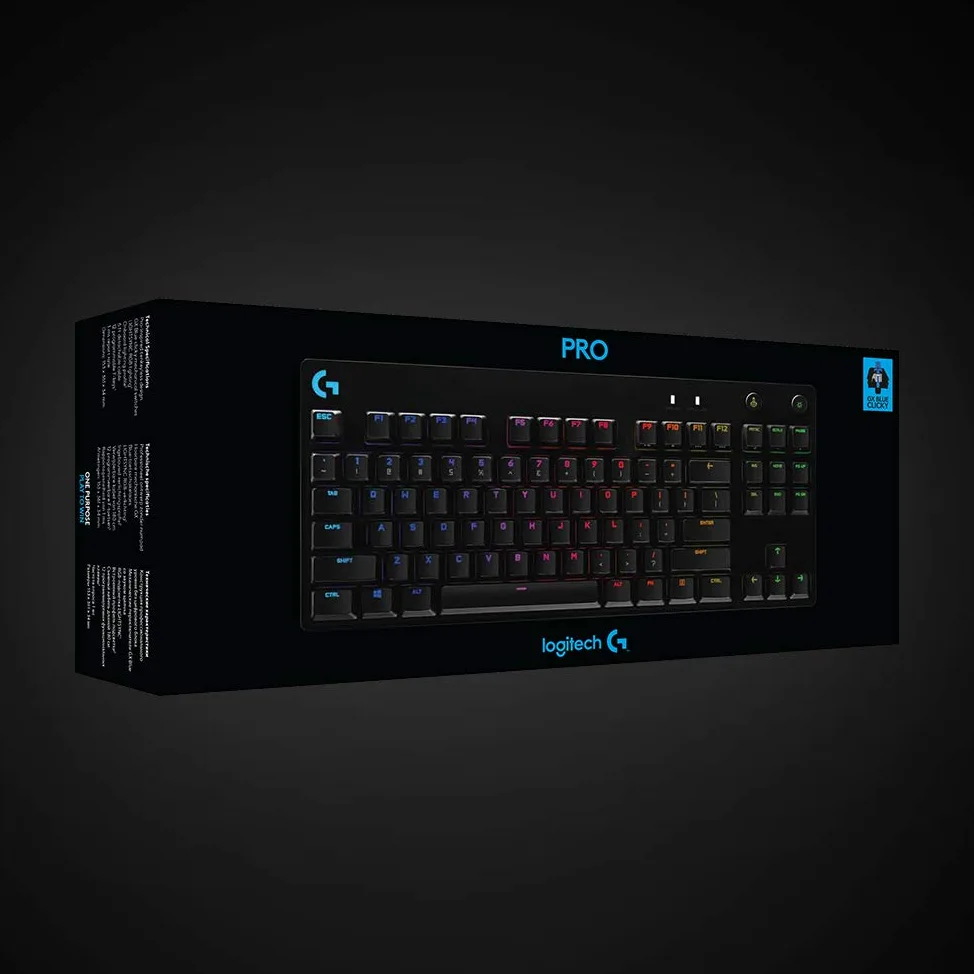 Logitech G PRO TKL Tastiera Gaming Meccanica GX Blue Clicky Switch LIGHTSYNC RGB Tenkeyless Nero