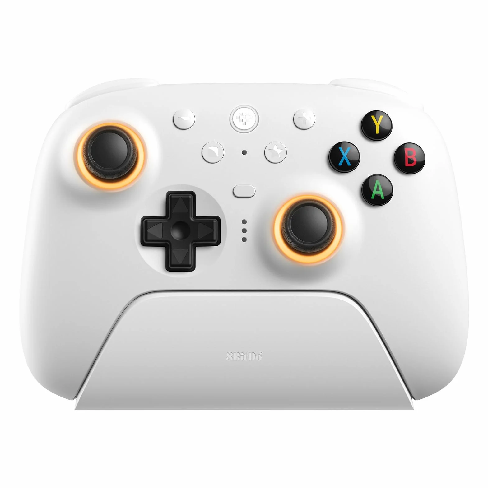 8Bitdo Ultimate 2 Wireless Controller for Windows & Android, Gaming Controller with TMR Joysticks, Switchable Hall Effect/Tactile Triggers, Motion Control, RGB Fire Ring, 8Speed Wireless Tech, White