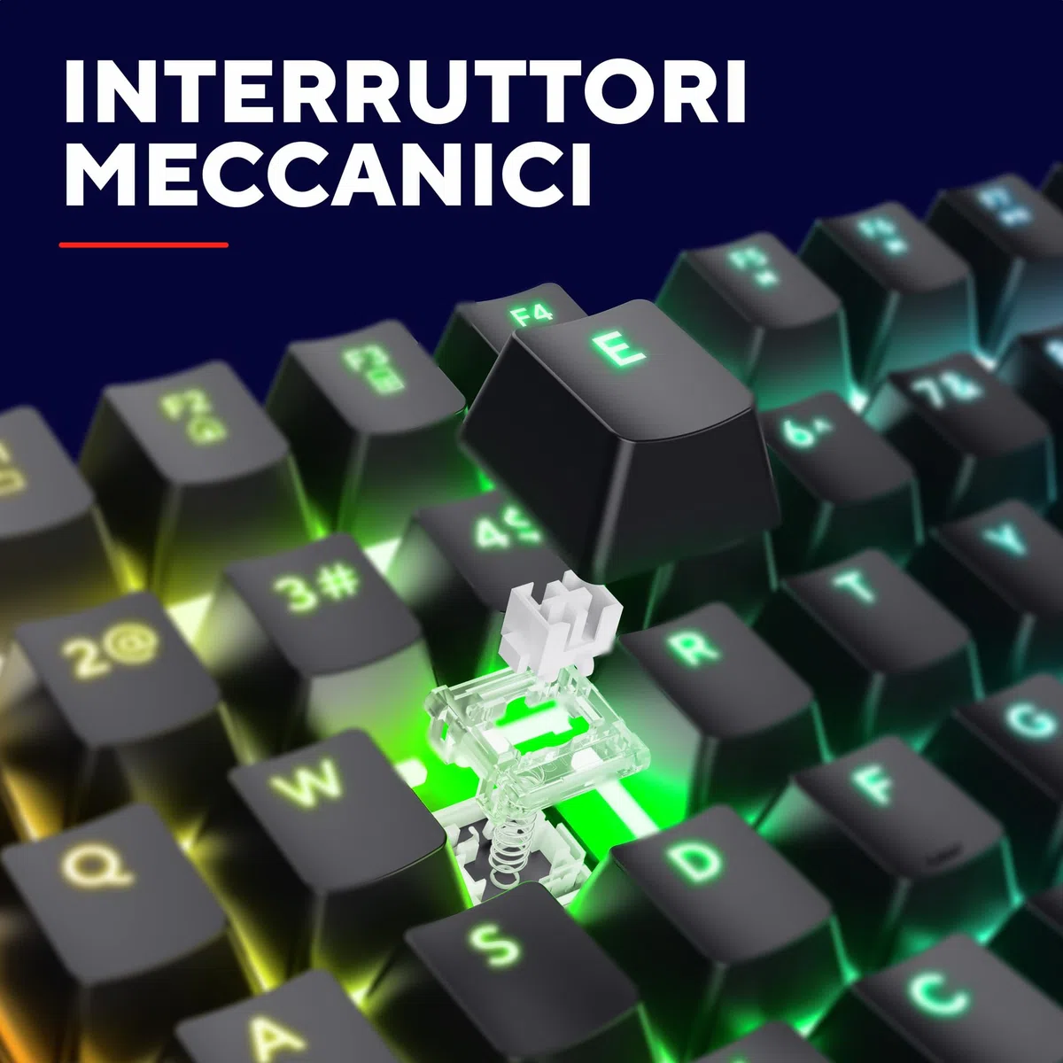 GXTrust 871 Zora Tastiera Meccanica Gaming Layout Italiano QWERTY RGB Retroilluminata Tasti Huano Lineari Anti-Ghosting N-Key Rollover USB Nero