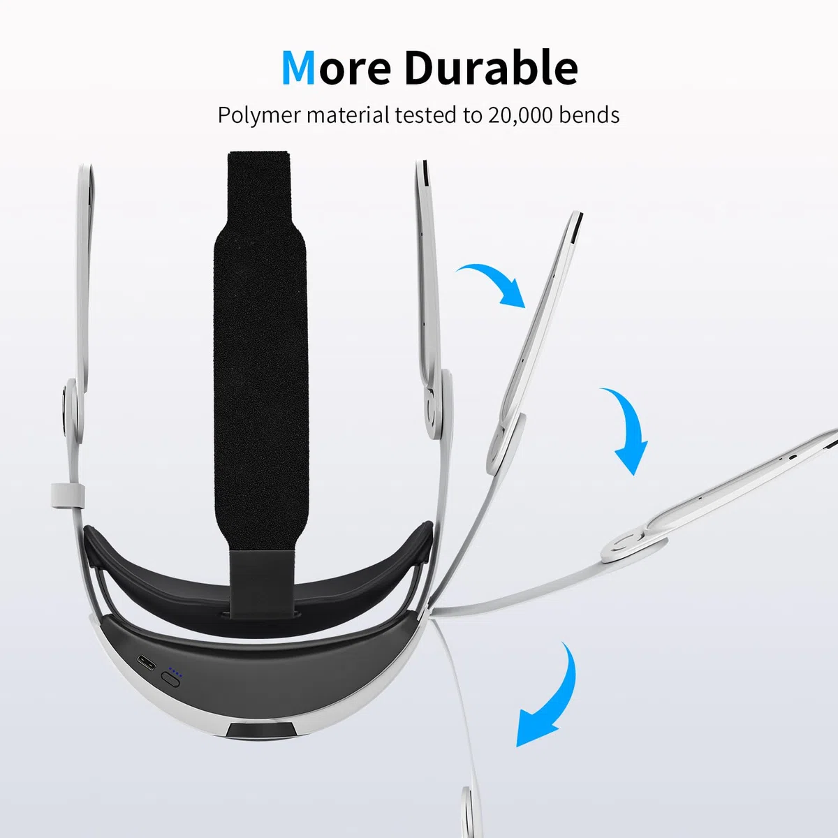 EVARY Elite - Cinghia per la testa per Meta Quest 3, batteria da 10000 mAh, accessori per realtà virtuale, durata 3-5 ore, ricarica rapida, fascia regolabile per il massimo comfort