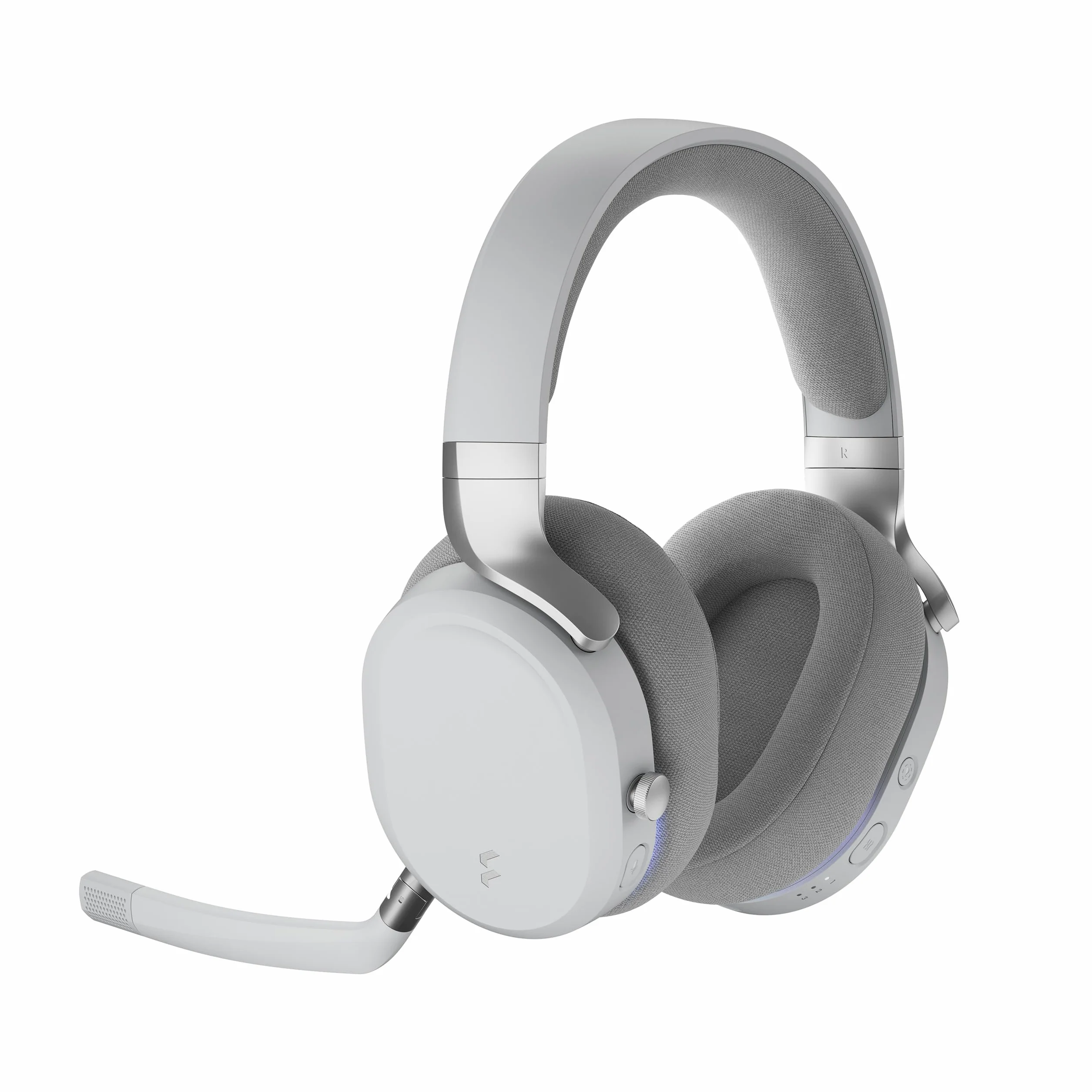 Fractal Design Scape Light - Cuffie da Gaming Wireless con Microfono Staccabile, Cancellazione Rumore, Luce Ambientale Configurabile, Batteria 40 Ore Grigio