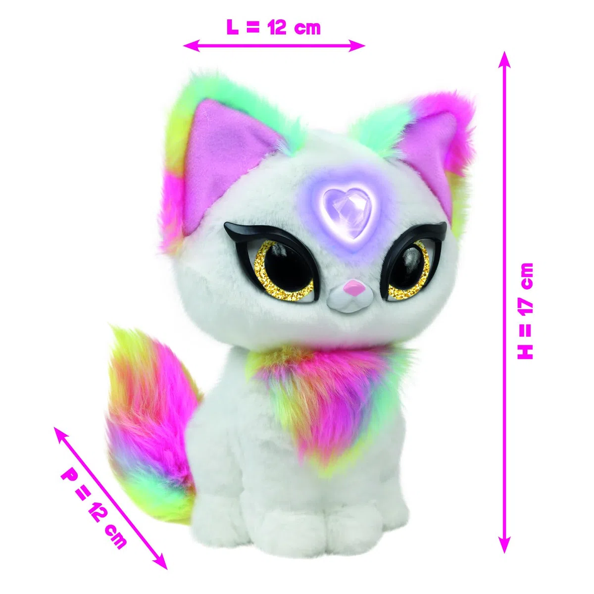 Peluche interattivo Luna, parla in francese, cuore magico, per bambini dai 4 anni