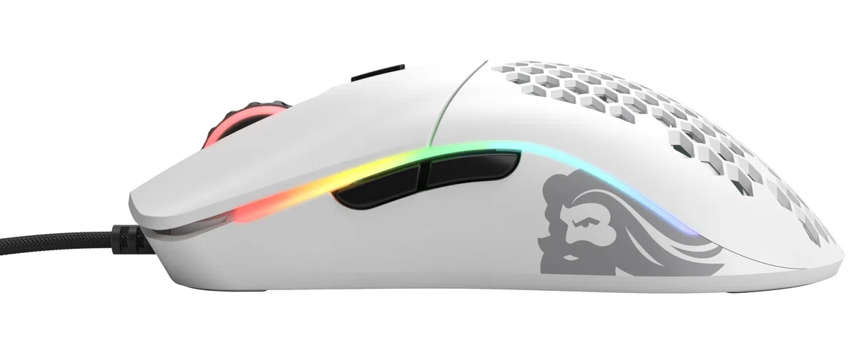 Glorious Model O Gaming Mouse Wired 67g PixArt 3360 RGB Omron Switches Bianco Opaco