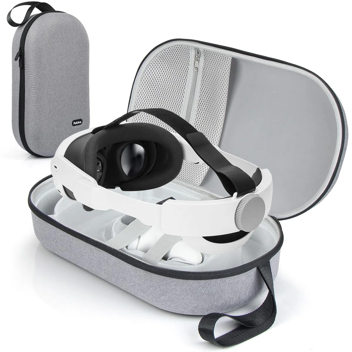Pulchra VR Custodia da Viaggio Rigida Compatibile con Meta Quest 3/2, Oculus Quest 3/2, PICO4/4Pro, Grigio
