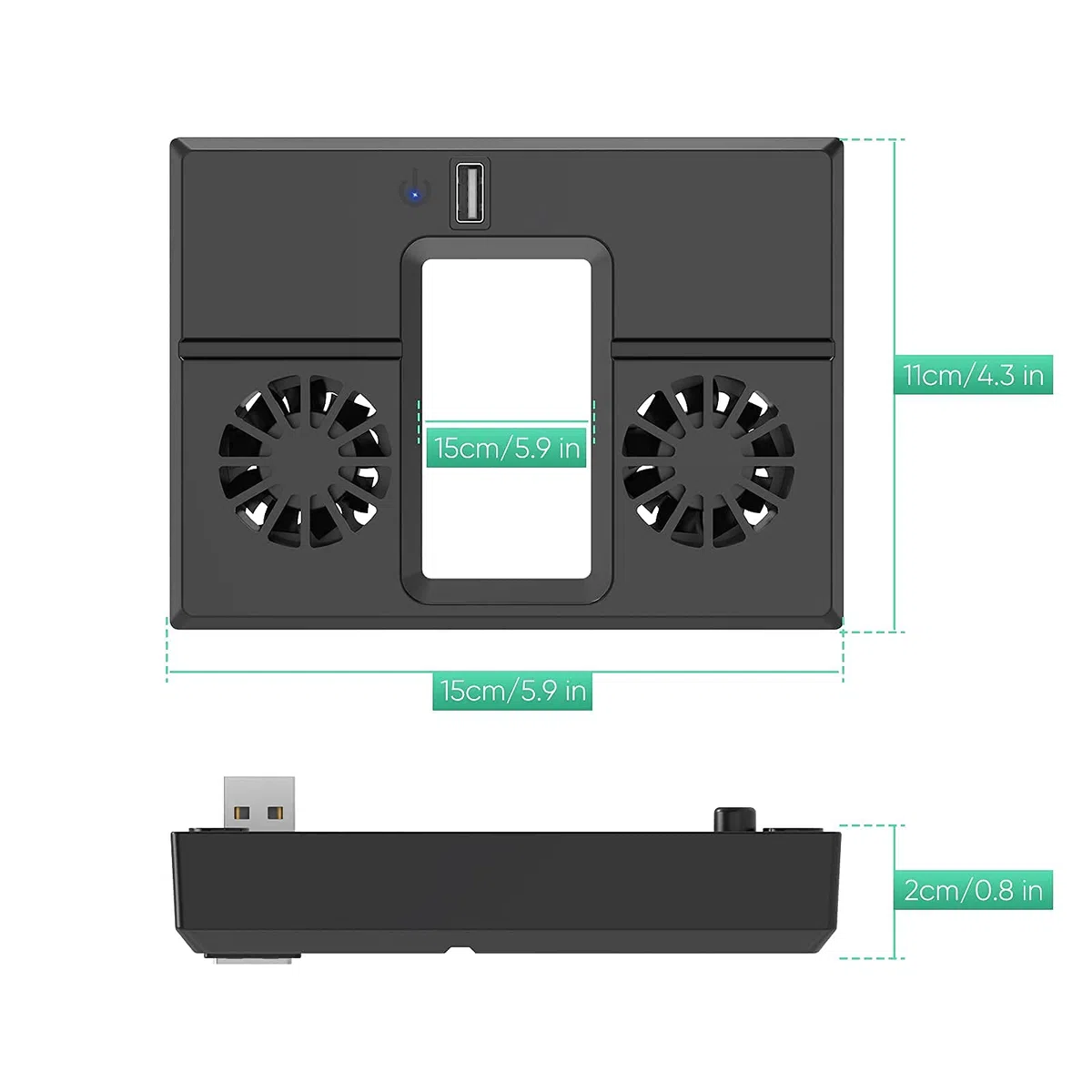 FASTSNAIL Ventola di raffreddamento per console Xbox Series X, dispositivo di raffreddamento USB con 1 hub USB, doppia ventola di raffreddamento posteriore per Xbox Series X