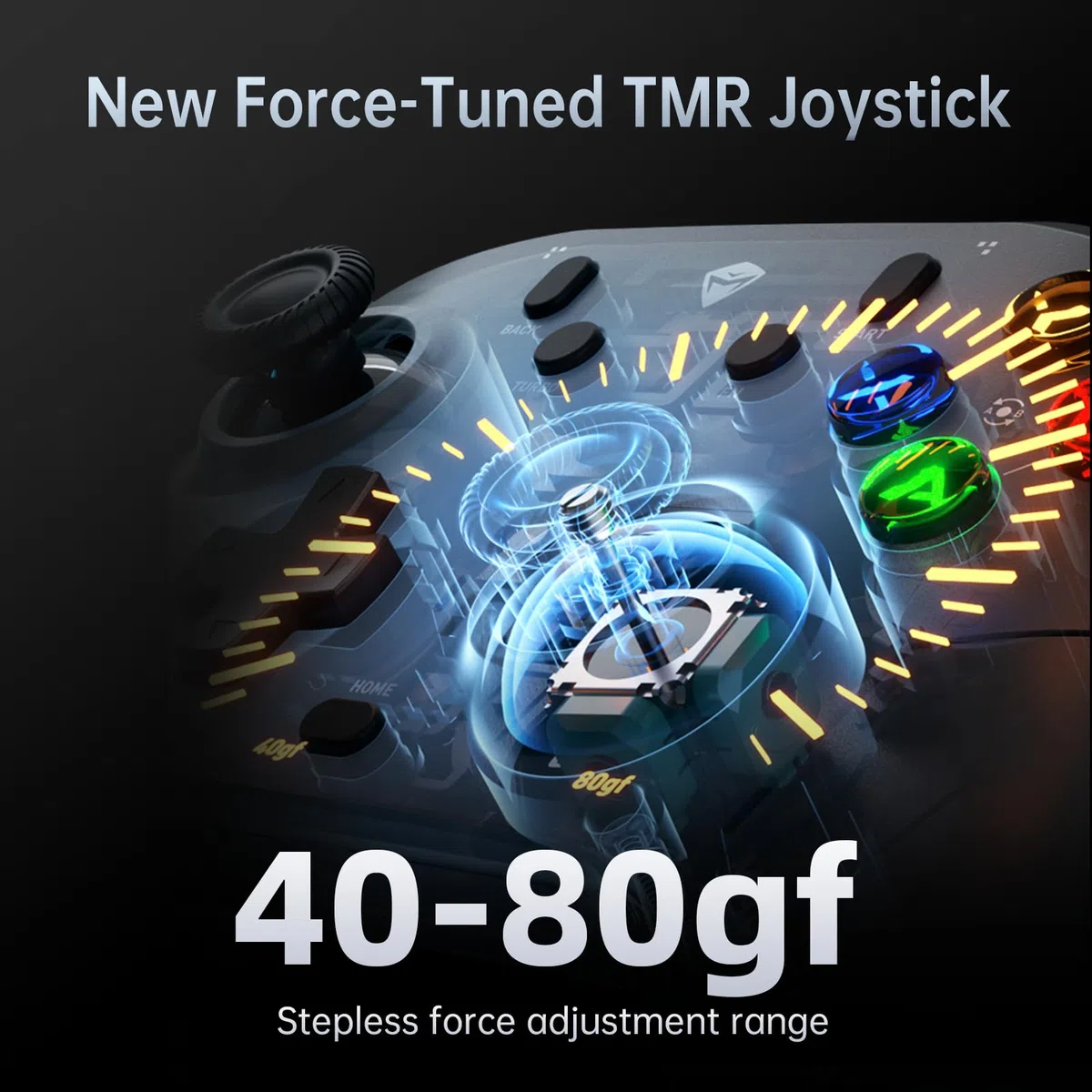 Machenike G6V2 Controller, 2 motori a bobina mobile HD, joystick TMR con coppia regolabile, 2 trigger TMR, pulsanti ABXY facilmente intercambiabili, 4 pulsanti programmabili, 1000 Hz, 1200 mAh, Grigio