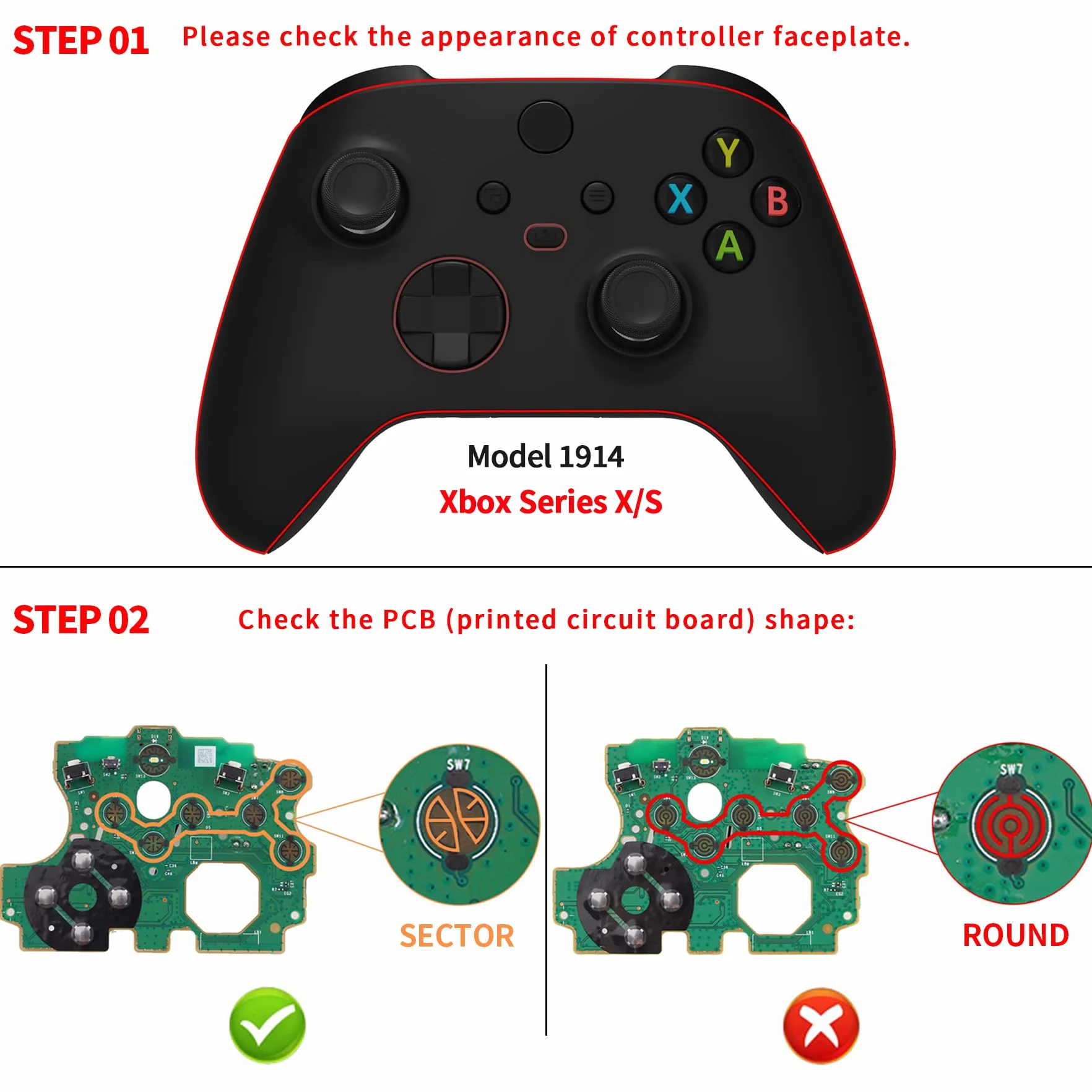 eXtremeRate Multicolori Tasti Luminosi Ricambio per Xbox Series X S Controller Dpad Analogici Pulsanti DTF LED Kit