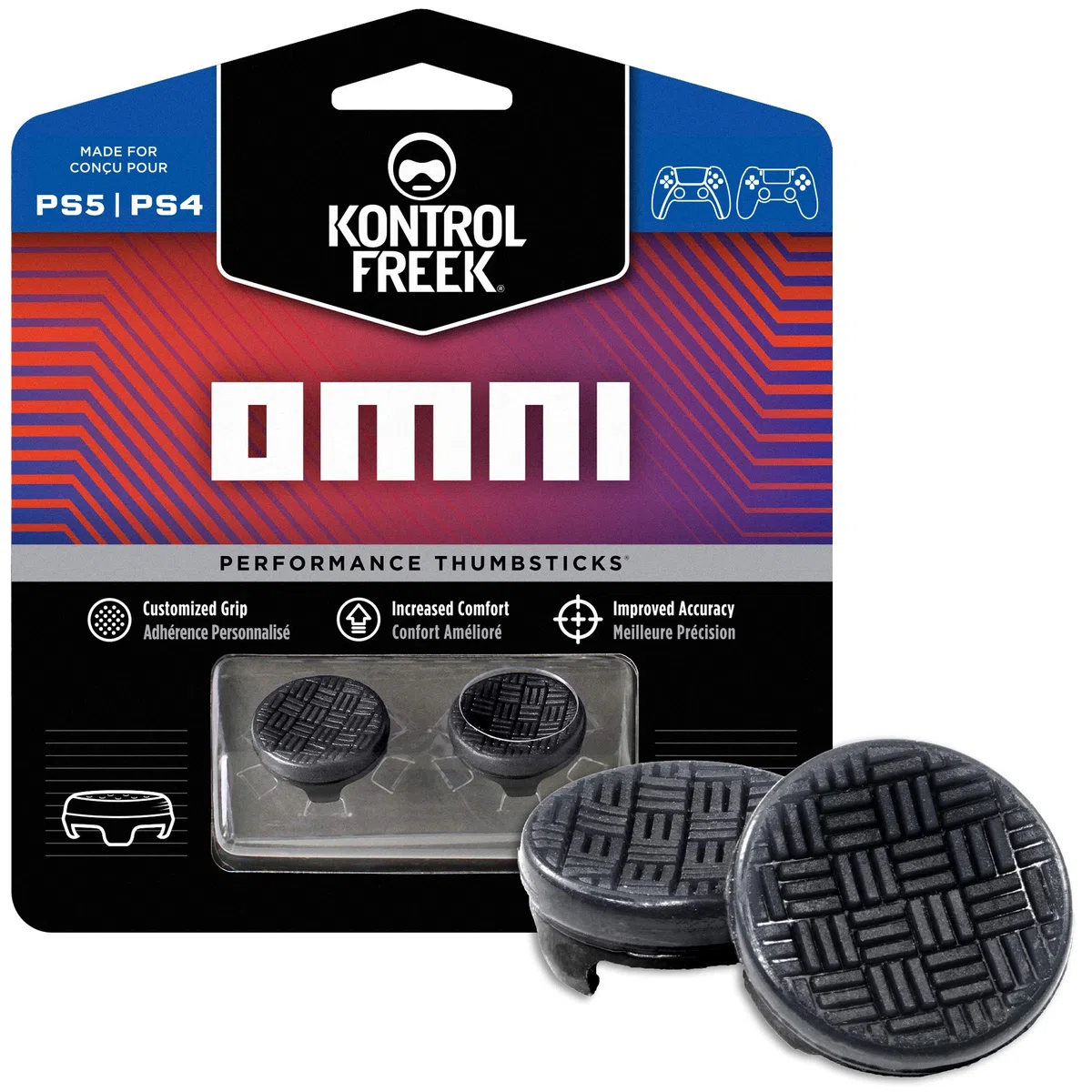 KontrolFreek Omni per PlayStation 4 (PS4) Controller | 2 Levette Performance | 2 basse Concave | Nero