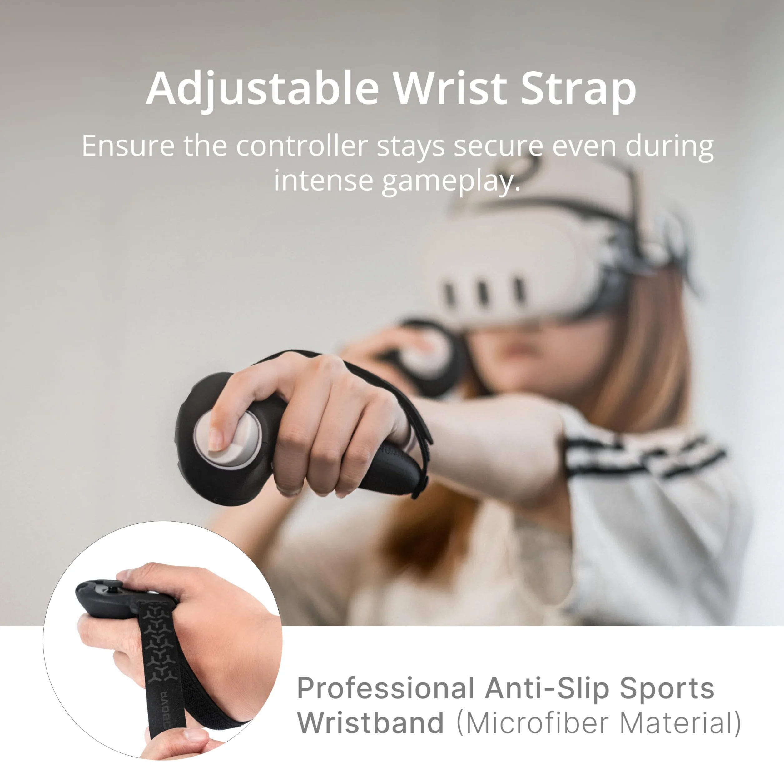 BOBOVR G3 Controller Grips Cover per Quest 3/3S, Copertura Antiscivolo in Silicone, Cinturino Regolabile, Ricarica Wireless CD3/D3