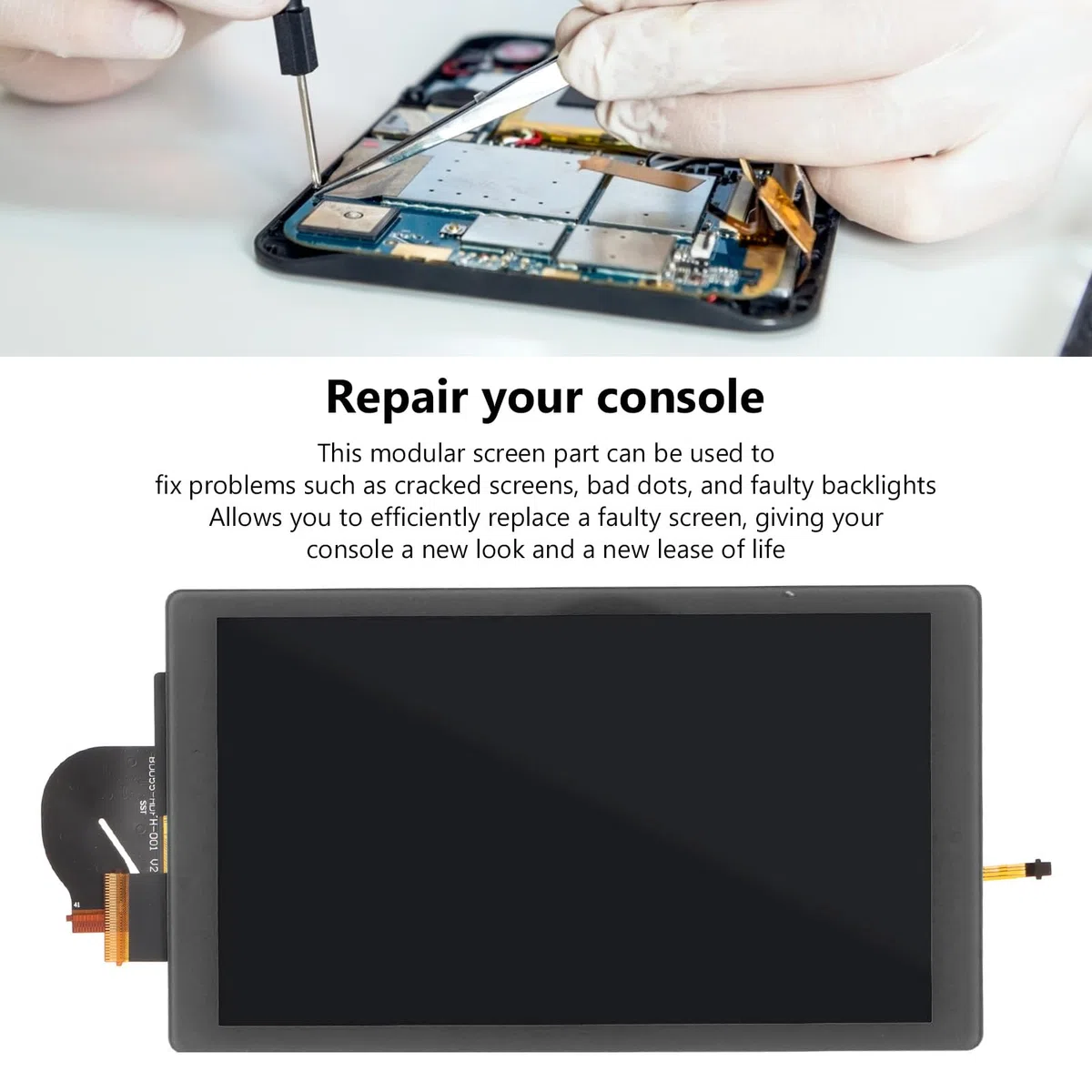 Sostituzione dello Schermo per Switch Lite, Parti di Riparazione del Display LCD per Switch Lite (BLACK)