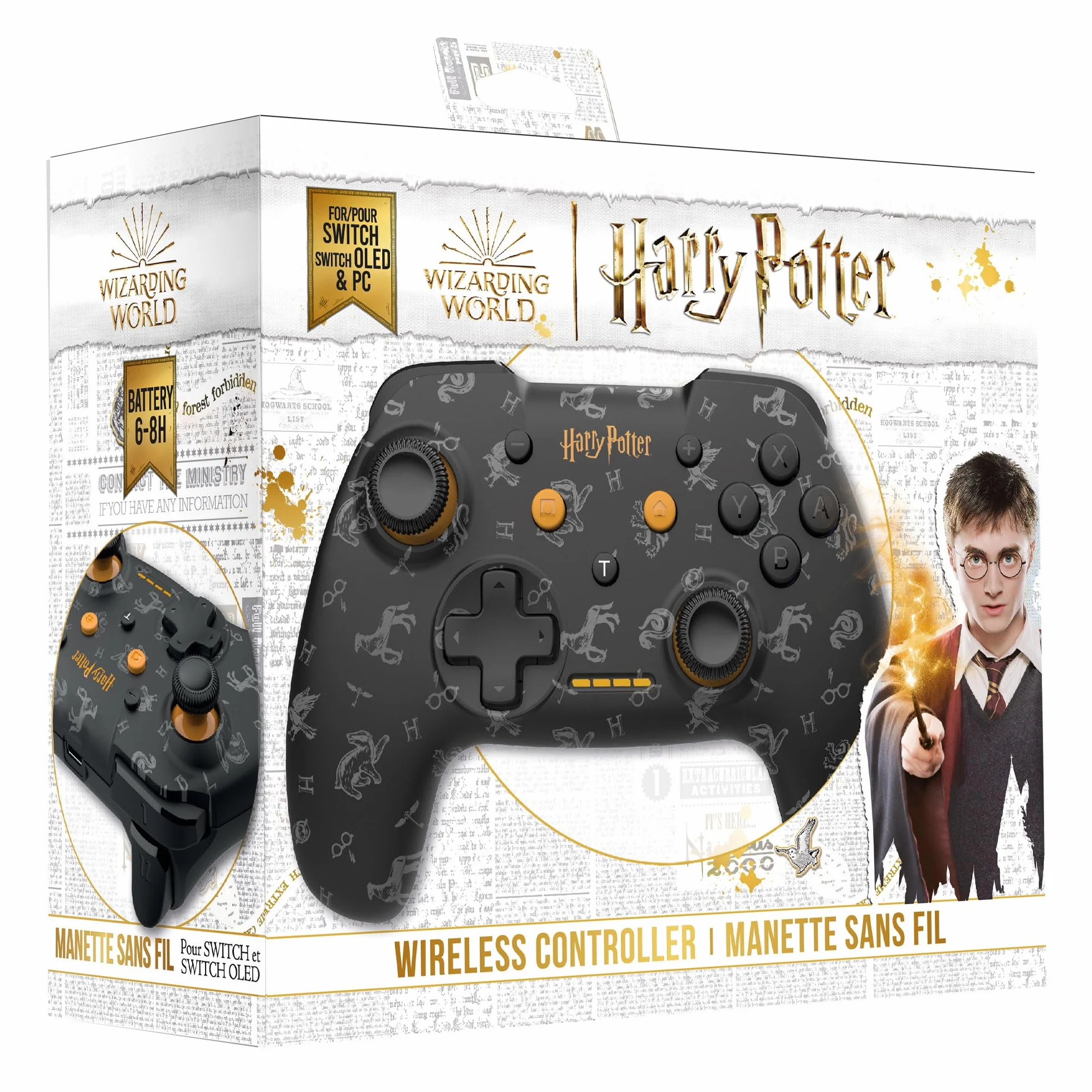 Harry Potter Wireless Bluetooth Controller Nintendo Switch PC Nero