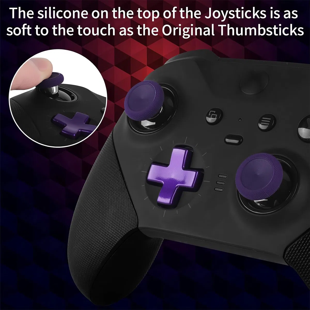 inRobert Set di Bottoni Magnetici in Metallo per Xbox Elite Controller Series 2 Accessori, Inclusi 6 Joystick di Placcatura in Metallo, 4 Paddle, 2 Cuscinetti a D, 1 Strumento di Regolazione (Viola)