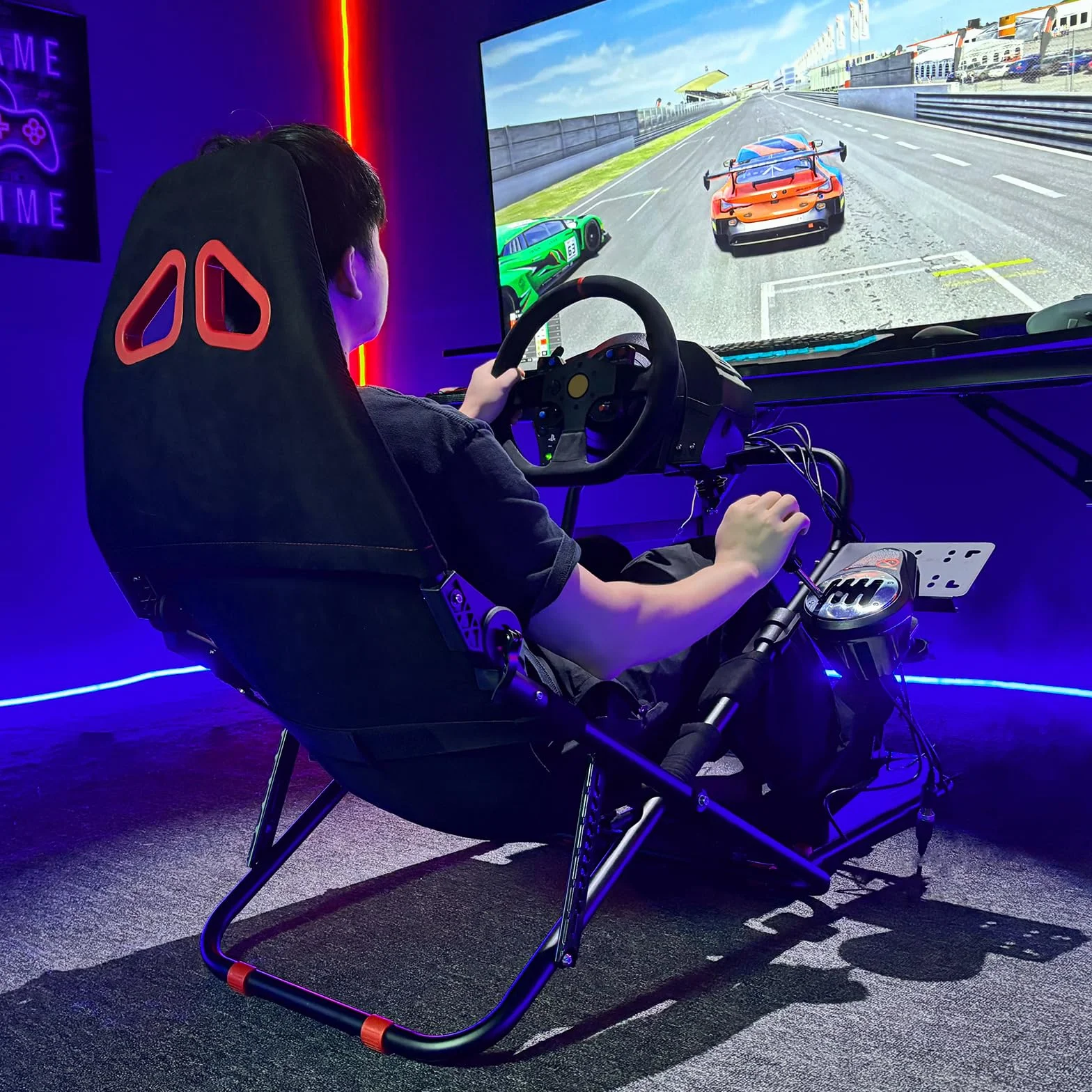 DIWANGUS Racing Simulator Cockpit, sedile pieghevole Sim Racing per Logitech G29 G920 G923 GPro Thrustmaster T248X T300RS PS5 PS4 Xbox One PC