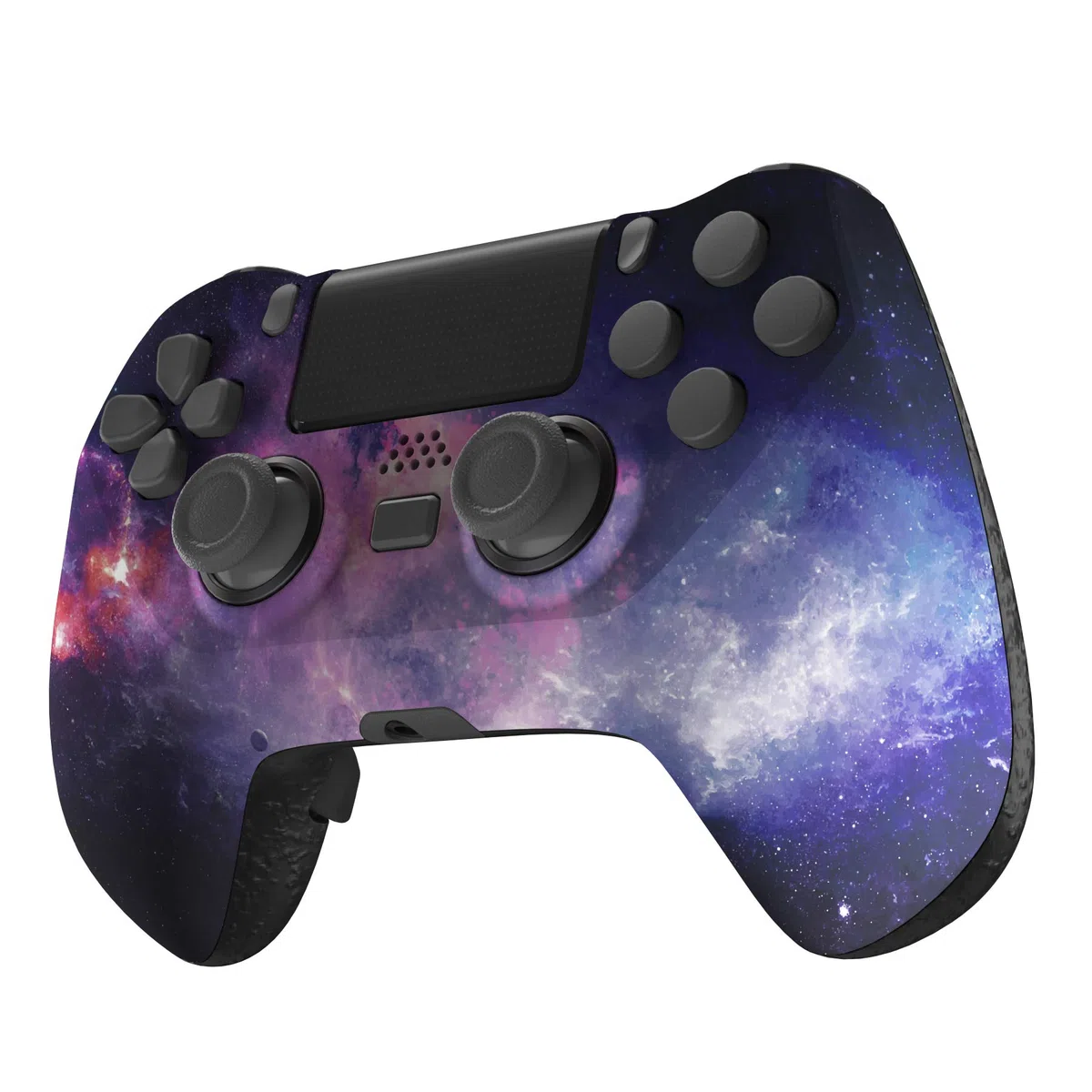 eXtremeRate DECADE Torneo Aggiornamento Kit per ps4 Controller CUH-ZCT2(Non Controller), Cover Shell&Tasti Posteriori&Trigger Stop, Accessori per ps4 Joystick JDM-040/050/055, Galassia Nebulosa