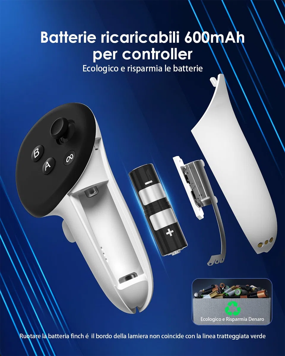 Charging Dock per Quest 3/Quest 3S Stazione di ricarica magnetica accessori