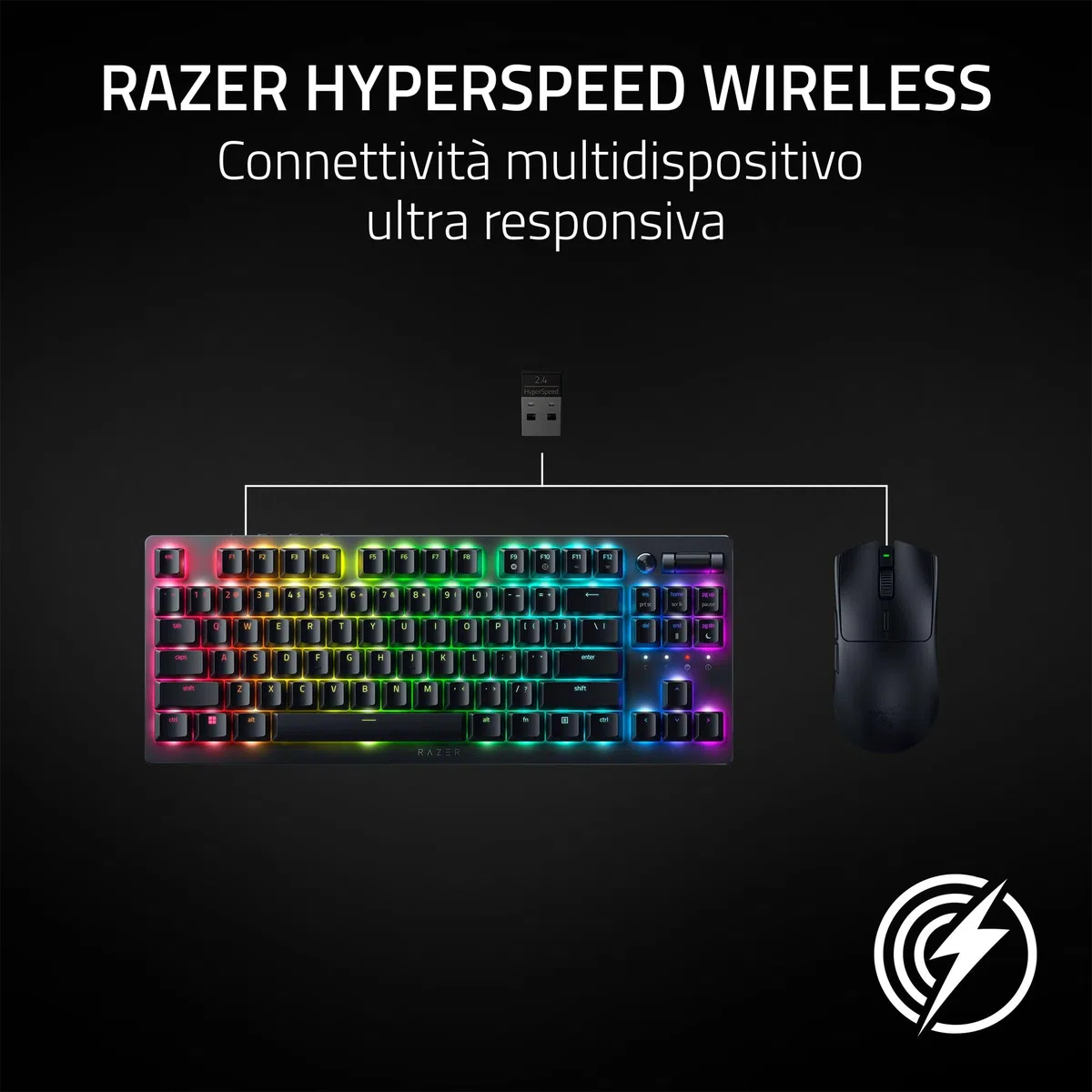 Razer Viper V3 HyperSpeed Mouse Esports senza fili Nero Sensore ottico Focus Pro 30K 280 ore