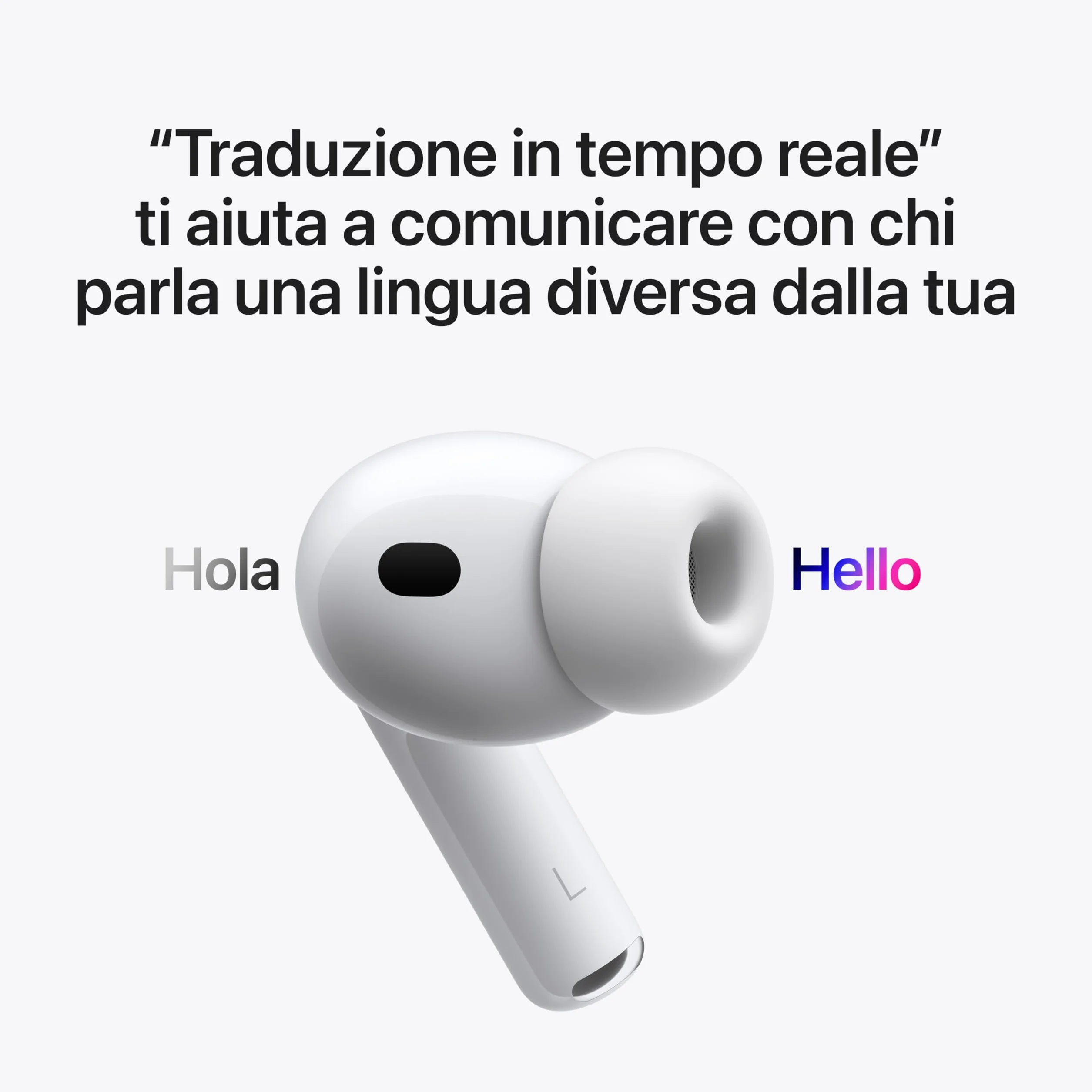 Apple AirPods Pro 3, Cancellazione attiva del rumore, Rilevamento della frequenza cardiaca, Cuffie Bluetooth, Audio spaziale, Suono ad alta fedeltà, Ricarica USB-C