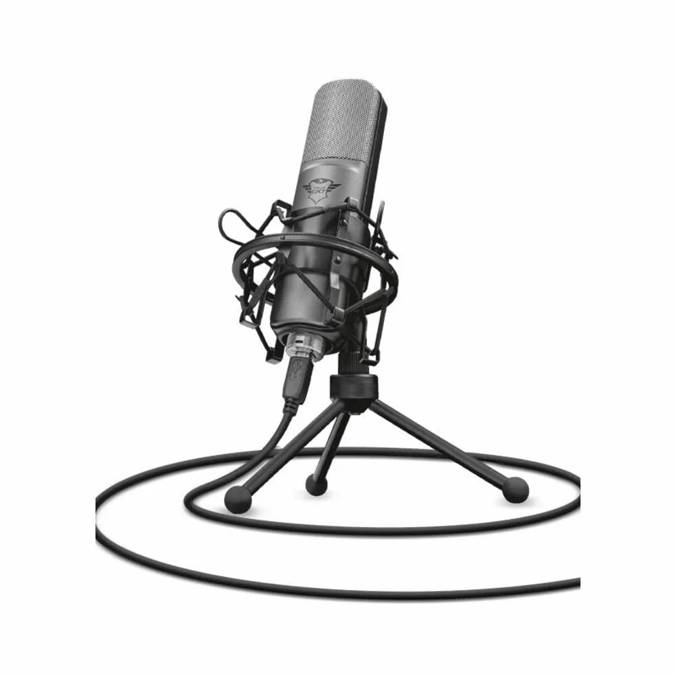 Trust Gaming GXT 242 Lance Microfono Streaming con Supporto, Microfono USB Cardioide per PC, Laptop, PS4, PS5, Streaming, Cantare, ASMR, Podcast, Registrazione, Twitch, YouTube - Nero