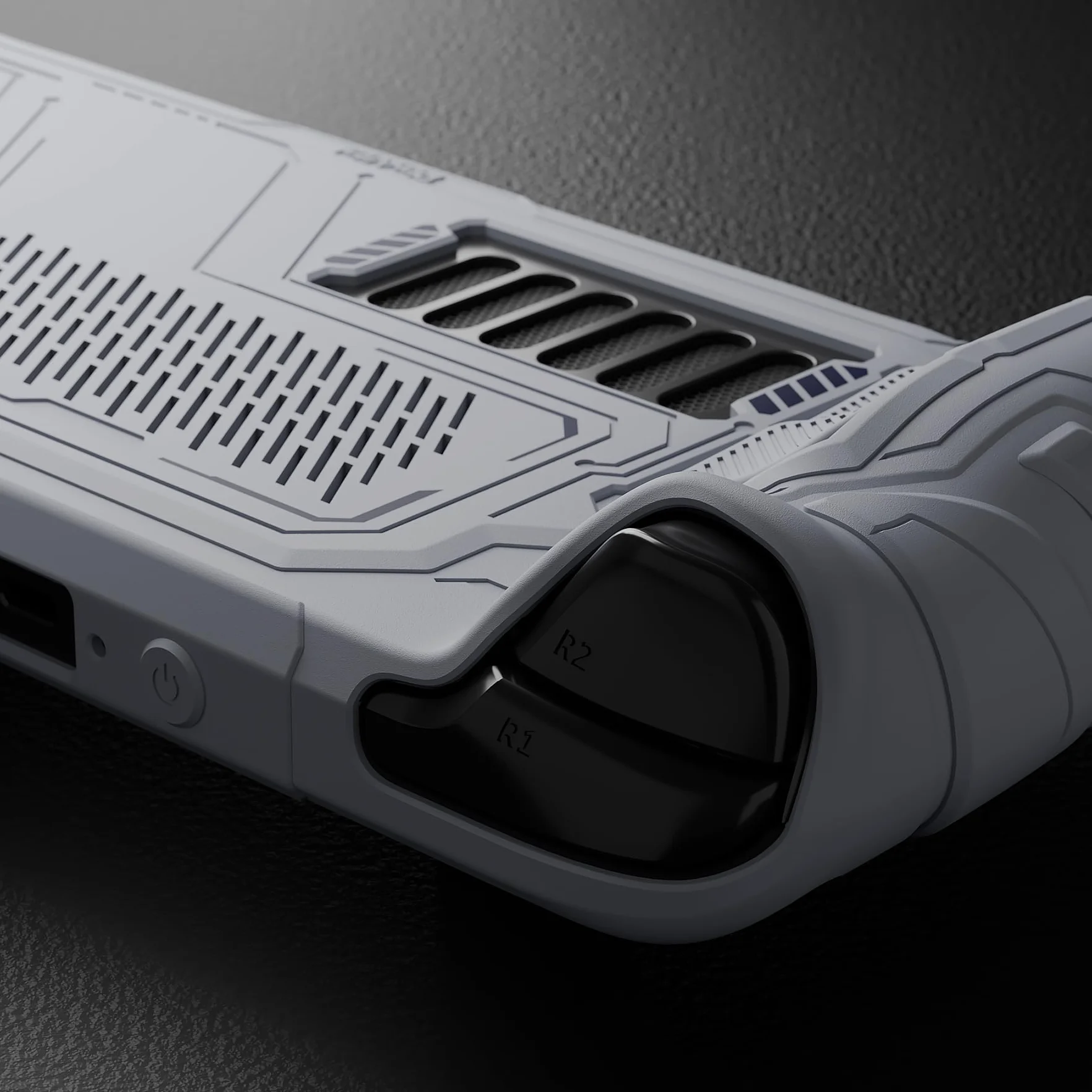 playvital Cover Skin per Steam Deck OLED/LCD, Custodia Silicone Grip Antiscivolo&Copri Levette Analogiche&Tasti Posteriori&Adesivi, Accessori per Steam Deck, Mecha-Grigio