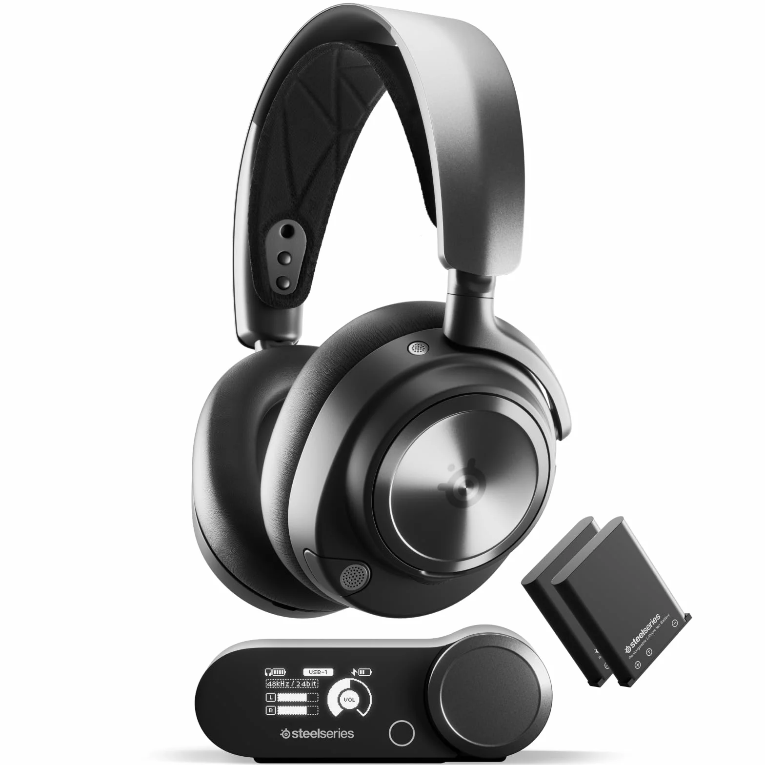 SteelSeries Arctis Nova Pro Cuffie Gaming Wireless Multi-Sistema Driver Magnetici Neodimio Cancellazione Attiva Rumore Infinity Power System ClearCast Gen 2 PC PS5 PS4 Mobile