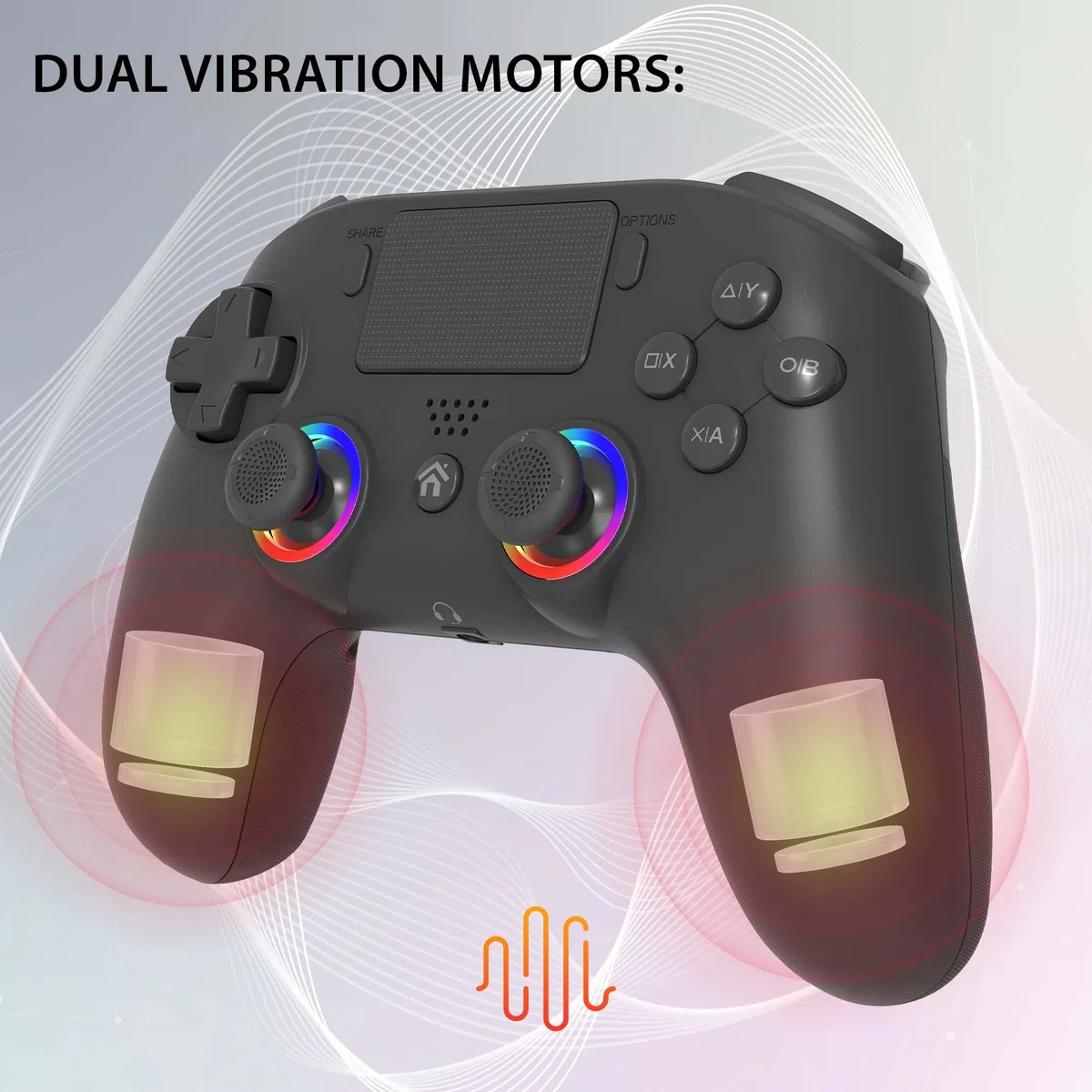 SUBSONIC Wireless Controller for PS4 Playstation 4 Bluetooth with LED Vibration Headphone Jack Black